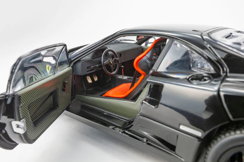 Kyosho 1:18 Scale Ferrari F40 1987 Diecast Model Car - Black Collectible for Display, Racing Enthusiasts & Italian Sports Car Fans | Perfect for Home Office Decor, Car Shows & Gift Giving