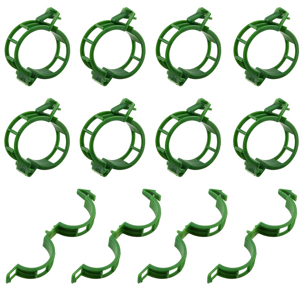 KINGLAKE 200 Pcs Green Plant Support Clips - Tomato Vine Trellis Clips for Vegetables, Garden Plant Clips to Grow Upright & Healthier - Perfect for Tomatoes, Cucumbers, Peas in Home Gardens & Greenhouses