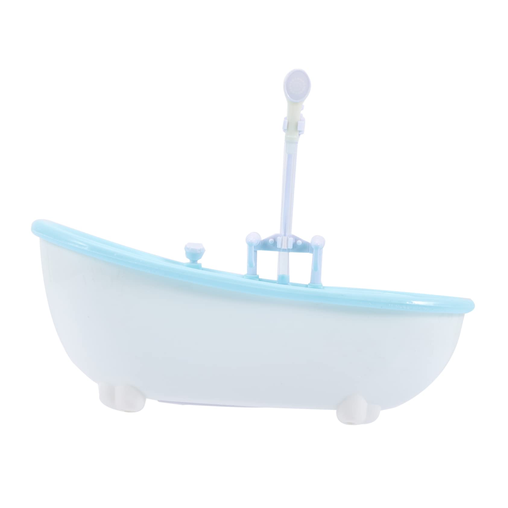 FAVOMOTO 3-Piece Bath Spray Toys Set - 18 Doll Furniture & Figurines for Kids, Sky Blue Plastic Bathtub Accessories - Perfect for Bath Time Play & Dollhouse Scenes