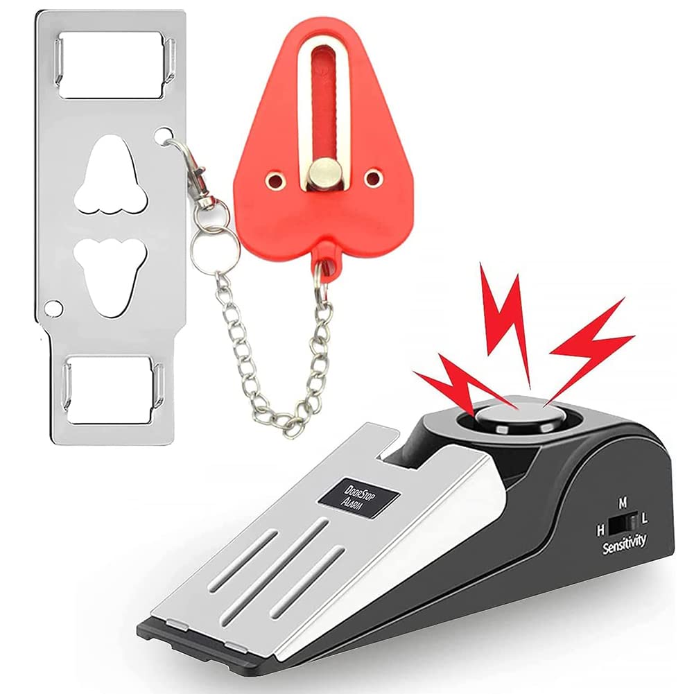 Portable Travel Door Lock & Alarm - 2 Pack Dual Protection Security Kit for Hotels, Homes, Apartments & Dorms | Perfect for Solo Travelers, College Students & Airbnb Guests