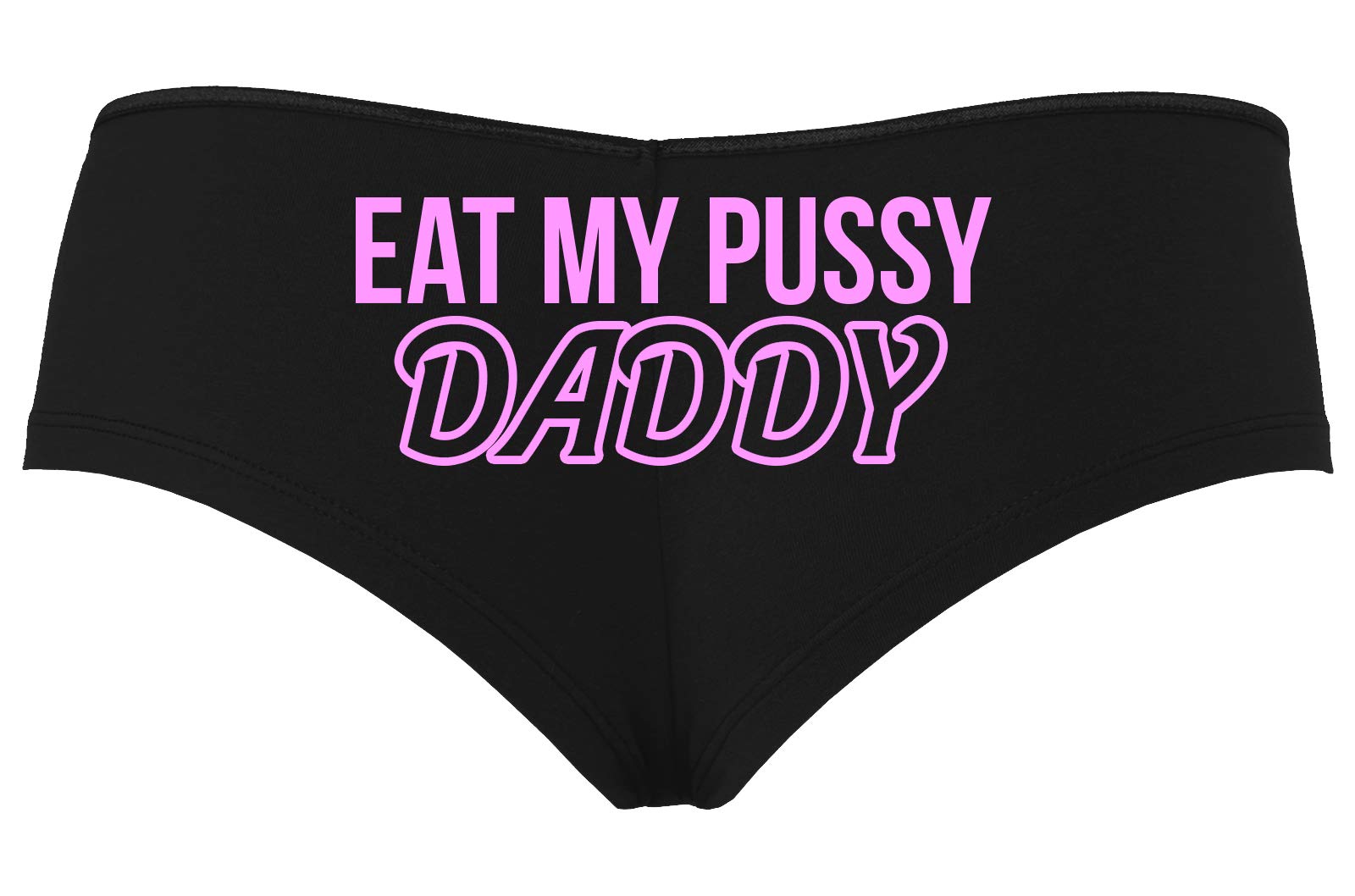Sexy Black Boyshort Panties for Women - Oral Sex Lingerie with 'Eat Me' Playful Text - Perfect for Roleplay, Bachelorette Parties & Spicy Date Nights