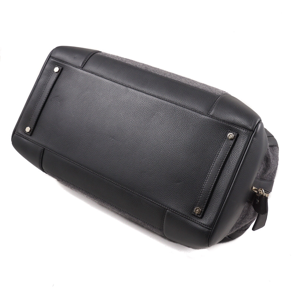 Luxury Brioni Cashmere & Leather Weekender Travel Bag for Men - Perfect for Business Trips, Weekend Getaways & Stylish Carry-On