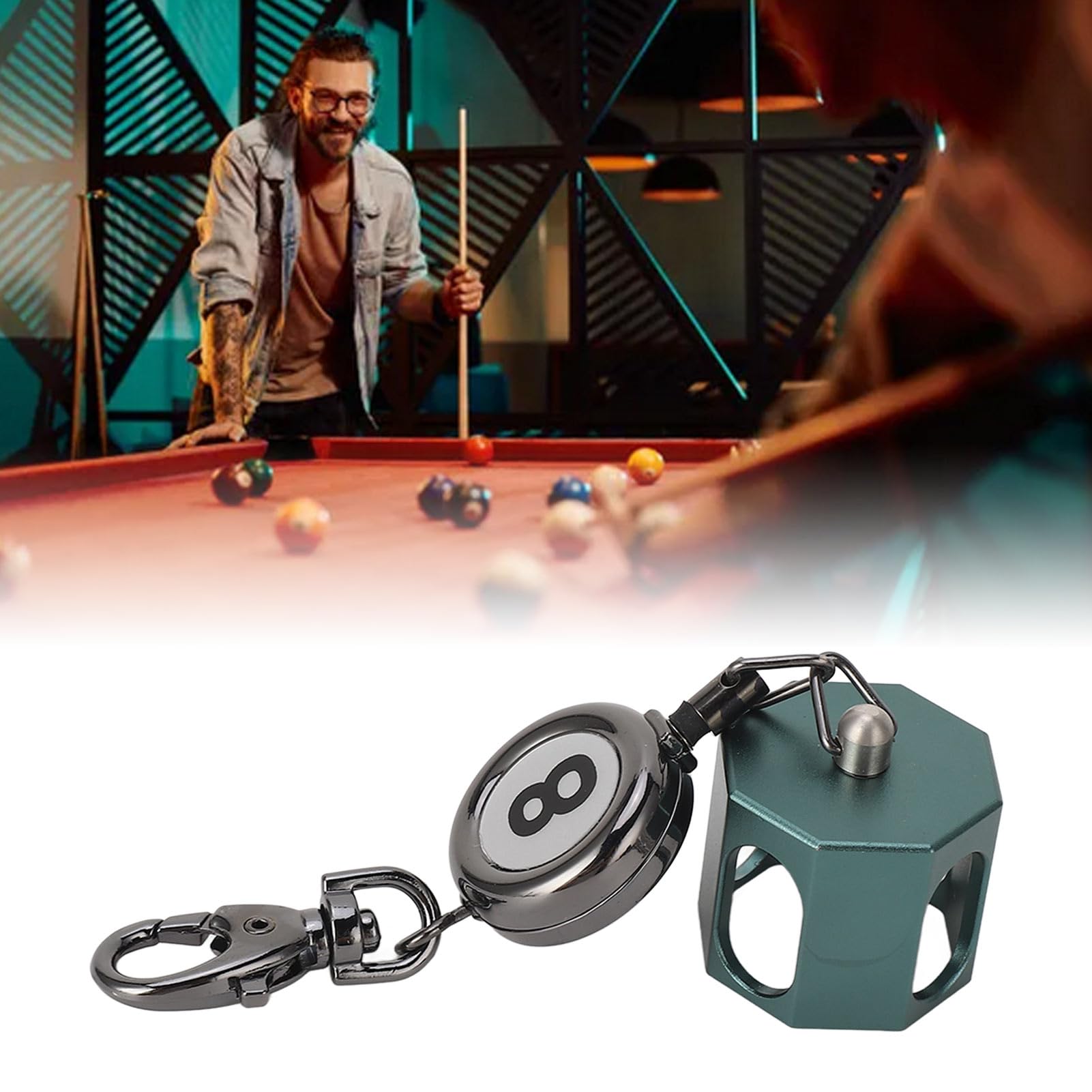 **Magnetic Billiard Chalk Holder - Retractable Pool Cue Chalk Bag with Belt Clip for Easy Access | Perfect for Pool, Snooker & Billiards Players**