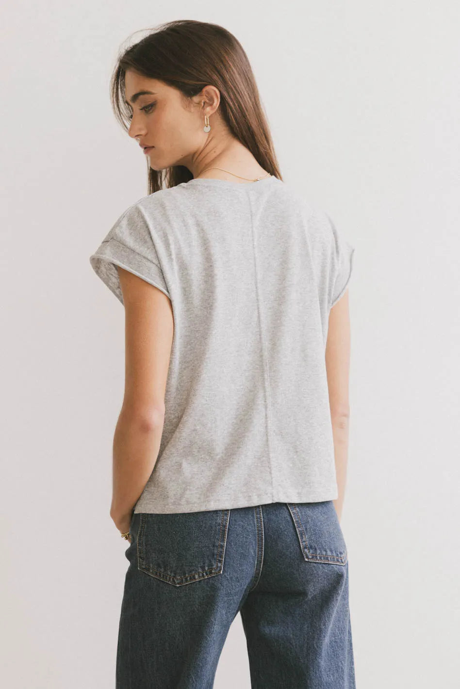 Harry Cutoff Top in Grey - Stylish Women's Crop T-Shirt for Summer Outfits & Casual Wear | FINAL SALE