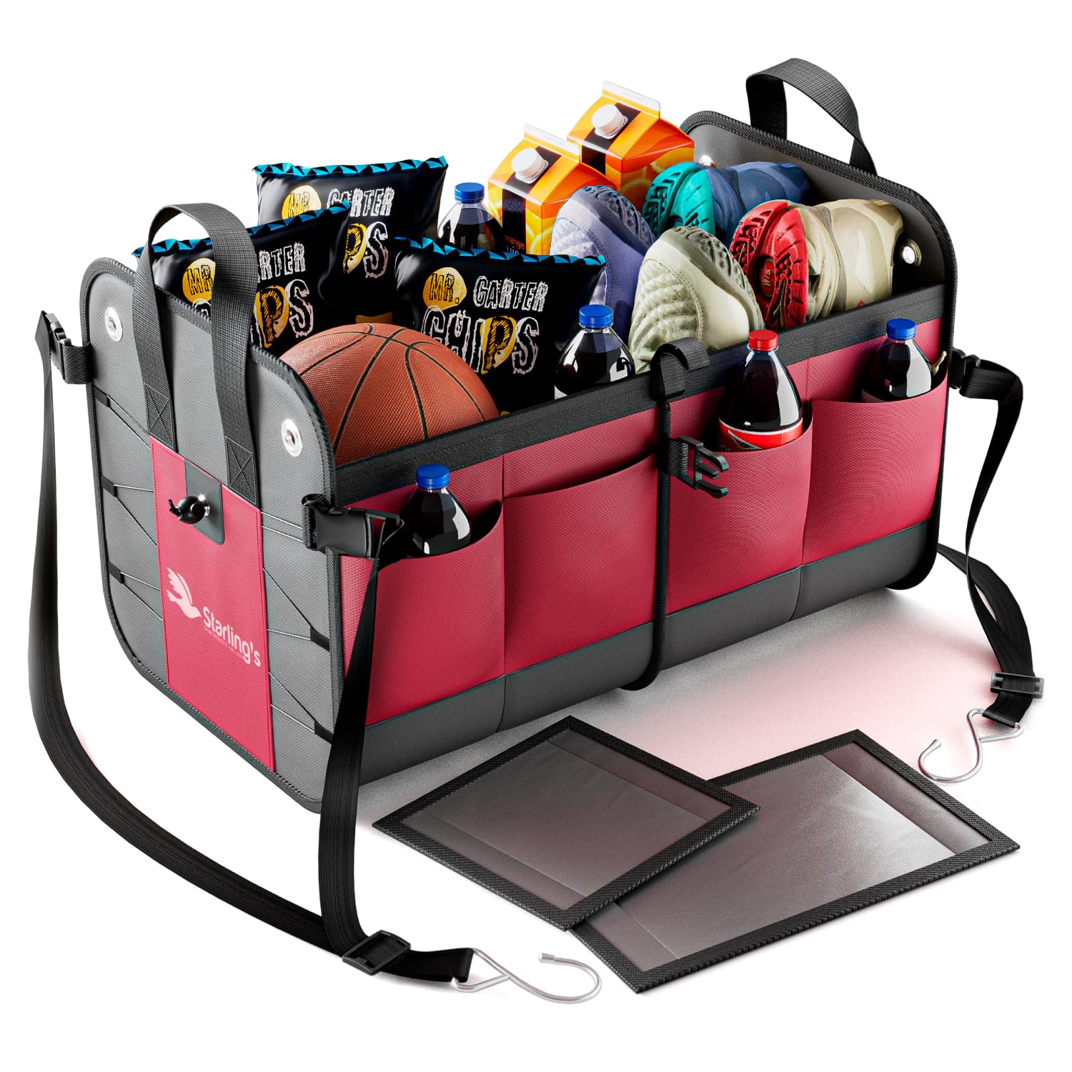 Premium Car Trunk Organizer - Large Collapsible Storage Box with Adjustable Compartments | Heavy-Duty SUV/Truck Cargo Organizer | Waterproof Non-Slip Grocery & Tool Storage | Perfect for Road Trips, Camping & Daily Commute