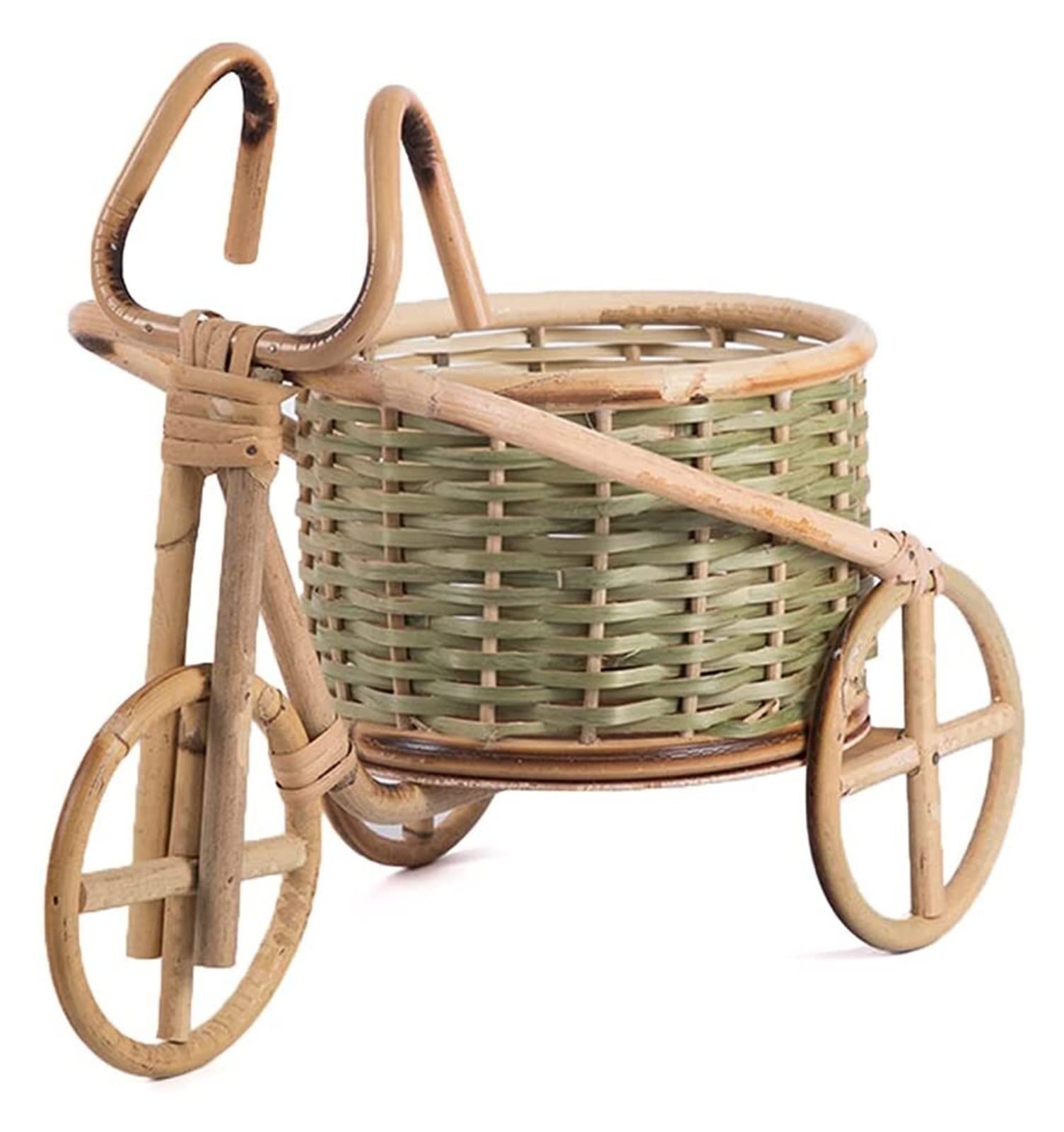 Handmade Woven Rattan Fruit Bowl Basket - Mini Bamboo Tricycle Tabletop Storage for Fruits, Snacks & Decor (Color: 6) | Kitchen Countertop, Dining Table & Home Decor Organizer