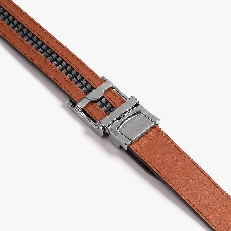 Premium Cognac Full Grain Leather Belt for Men – Genuine Leather Dress Belt with Solid Brass Buckle – Stylish & Durable Formal Wear Accessory for Office, Wedding & Business Occasions