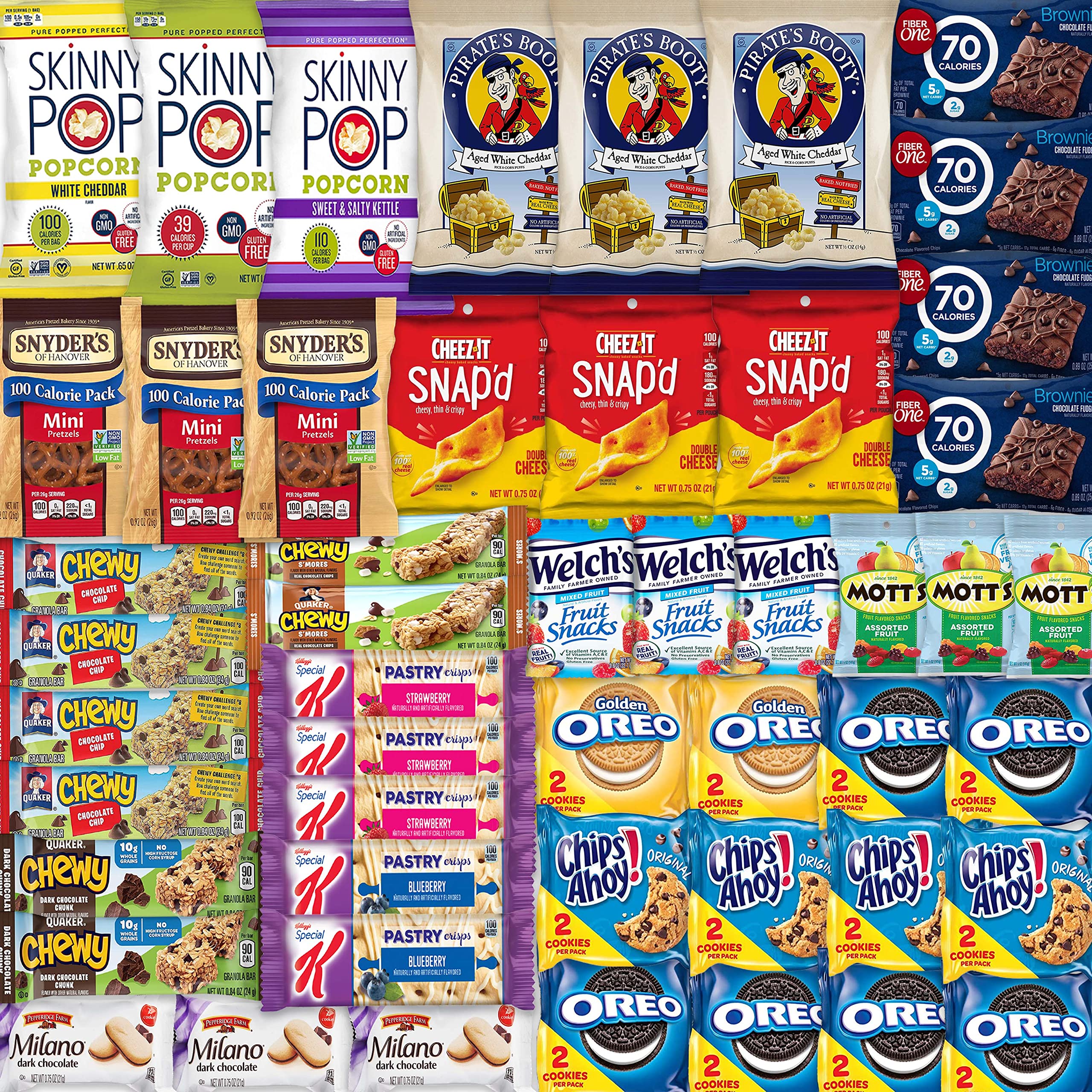 Low Calorie Snacks Variety Pack - 50 Count of 100 Calorie Healthy Snacks for Weight Loss & Diet | Perfect for Office, Gym & On-the-Go Lifestyle