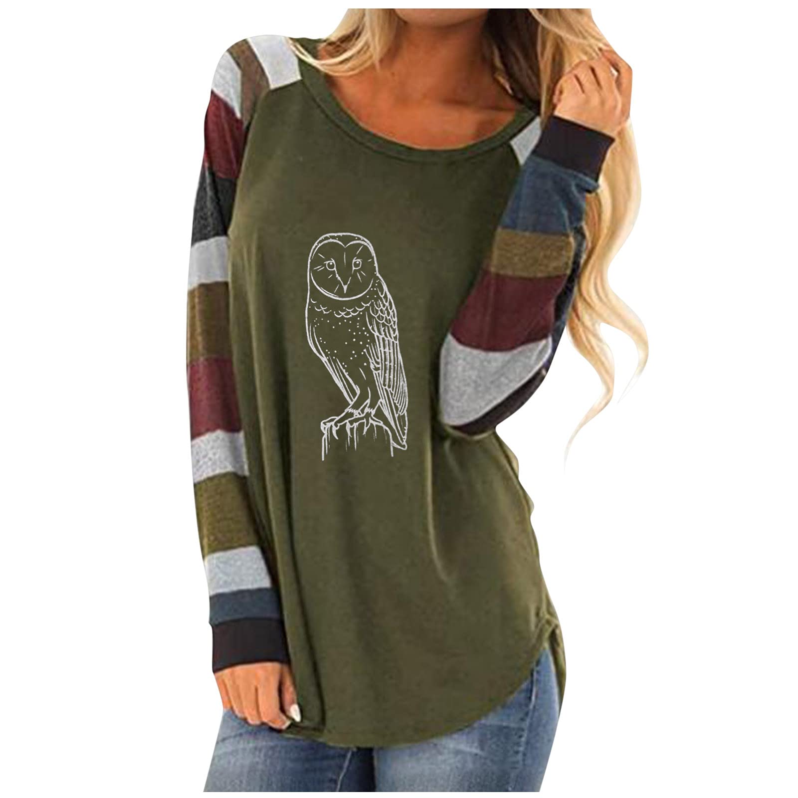 Women's Plus Size Long Sleeve Tunic Top - Color Block Casual Shirt with Side Split for Work, Travel & Everyday Wear