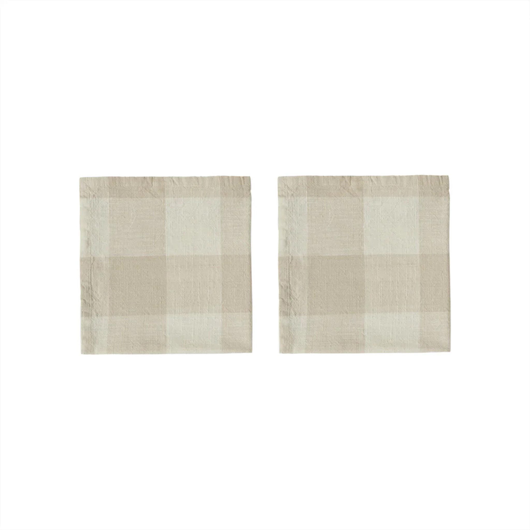 OYOY Chess Napkin Set of 2 - Clay Color Cotton Table Napkins for Dining, Parties & Chess-Themed Decor