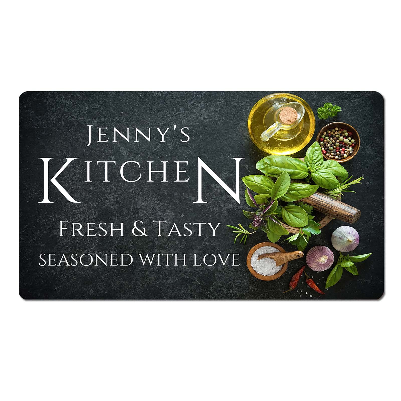 Custom Non-Skid Christmas Kitchen Mat 20x32 Inch - Washable Floor Rug for Cooking & Home Decor