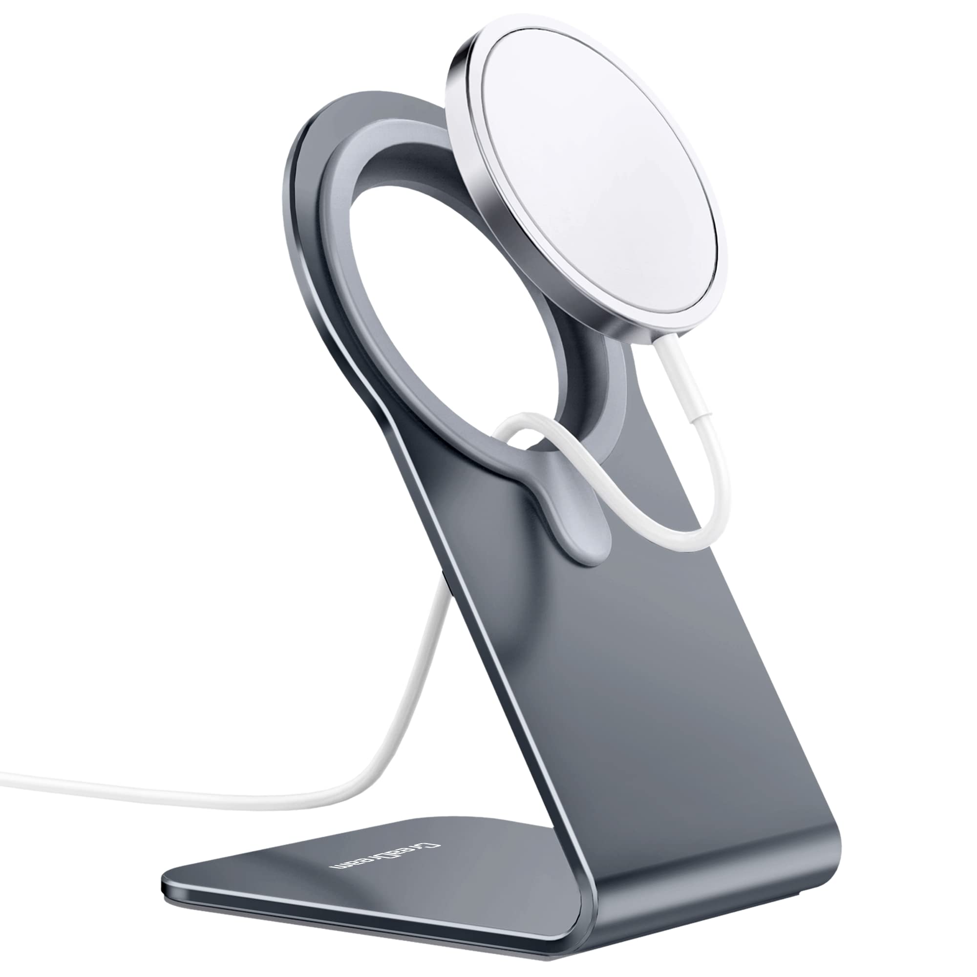 Premium Aluminum MagSafe Stand for iPhone 16/15/14/13/12 Series - Compatible with iPhone 16/15/14/13/12 Plus/Pro/Pro Max - Durable Charging Holder for Desk, Office & Nightstand (MagSafe Charger Not Included)