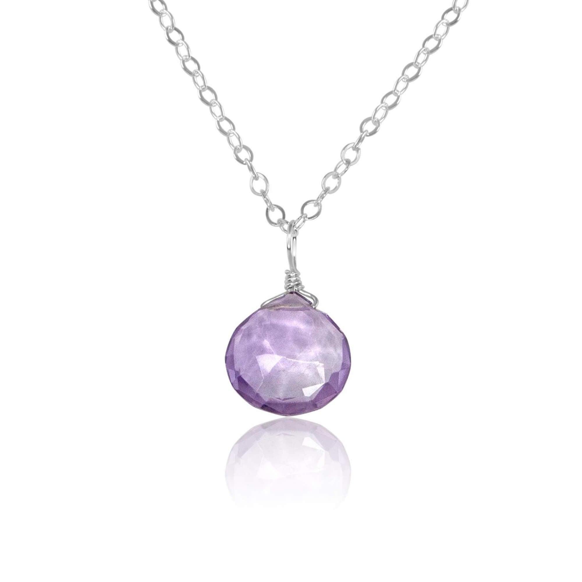 Pink Amethyst Teardrop Pendant Necklace - Dainty Crystal Jewelry for Women, Healing Stone Gift for Her | Perfect for Meditation, Yoga & Spiritual Healing
