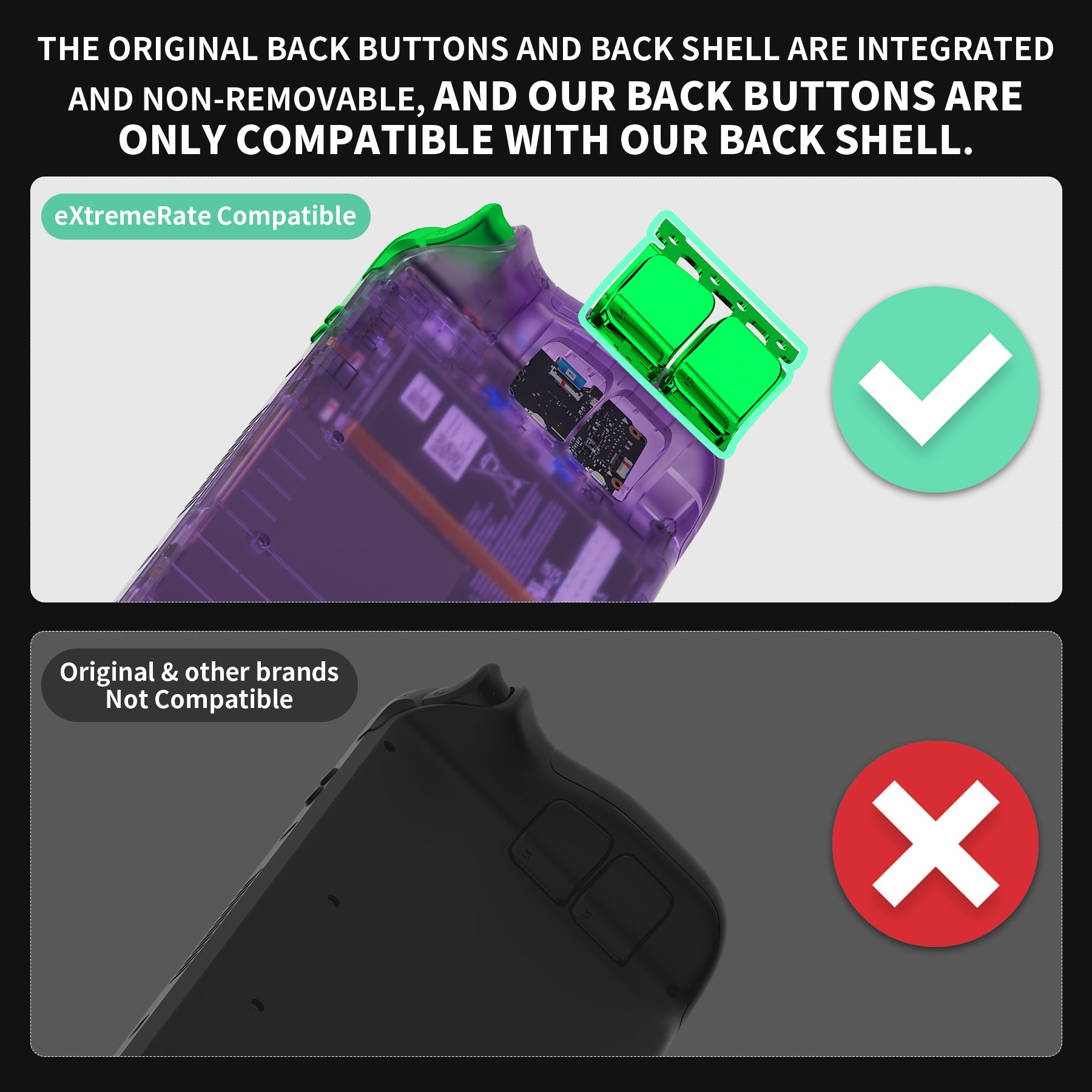 eXtremeRate Chrome Green Replacement Full Set Buttons for Steam Deck LCD - Upgrade Your Gaming Experience | Perfect for DIY Repair & Customization | JESDD003