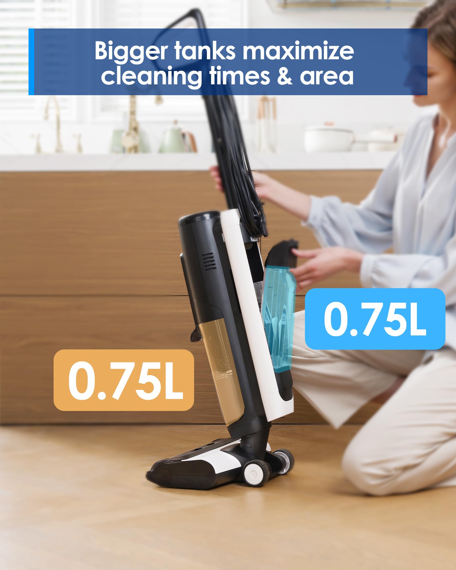 Tineco iFLOOR 5 Steam Corded Wet Dry Vacuum Cleaner - All-in-One Steam Mop for Hardwood Floors, 248℉ High-Temperature Steam, Self-Cleaning System - Perfect for Sticky Messes, Pet Hair, and Deep Cleaning Kitchens & Bathrooms