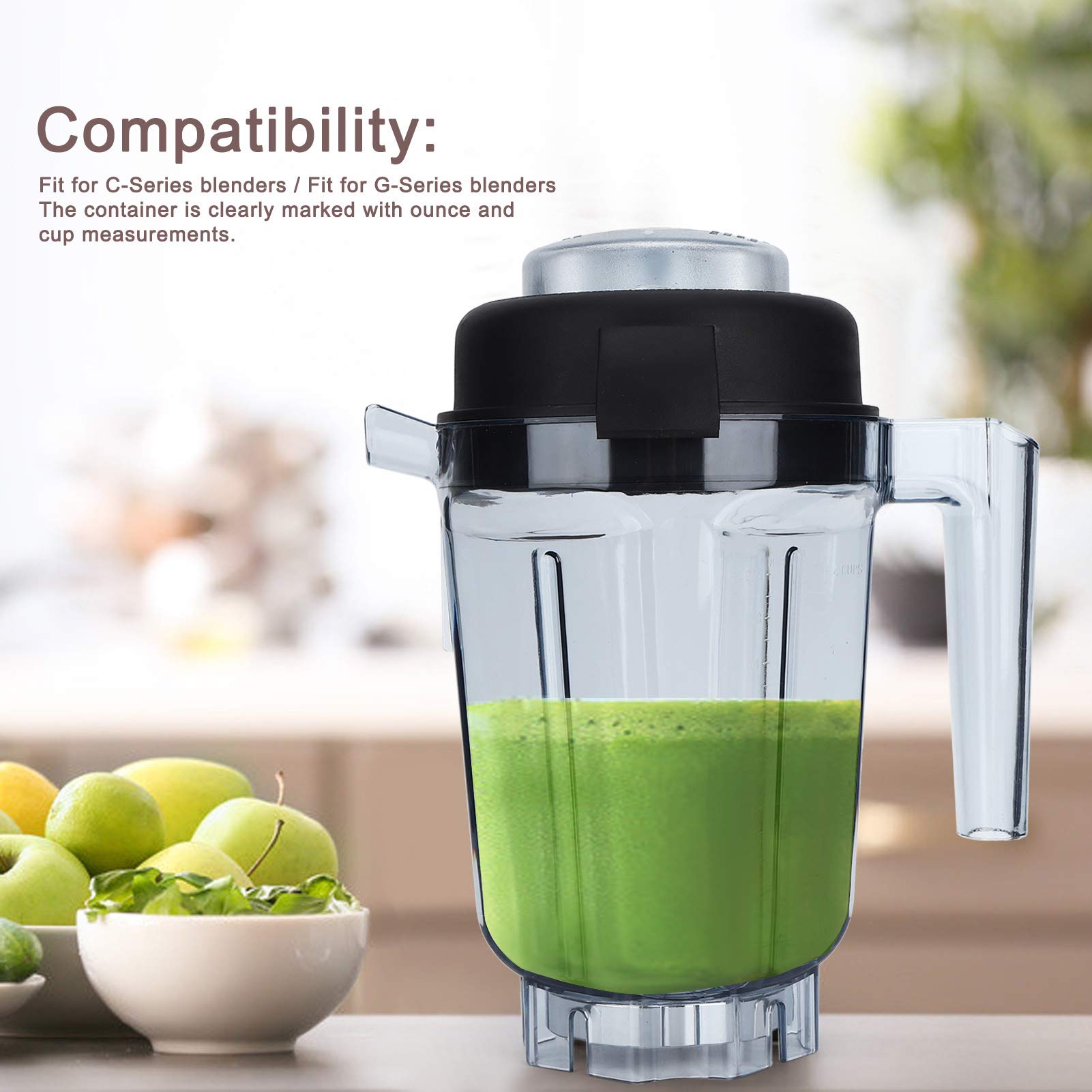 Vitamix 32oz Blender Container Replacement - Transparent BPA-Free Food Blender Jar with Blade Lid - Compatible with C & G Series Blenders - Perfect for Smoothies, Soups & Nut Butters
