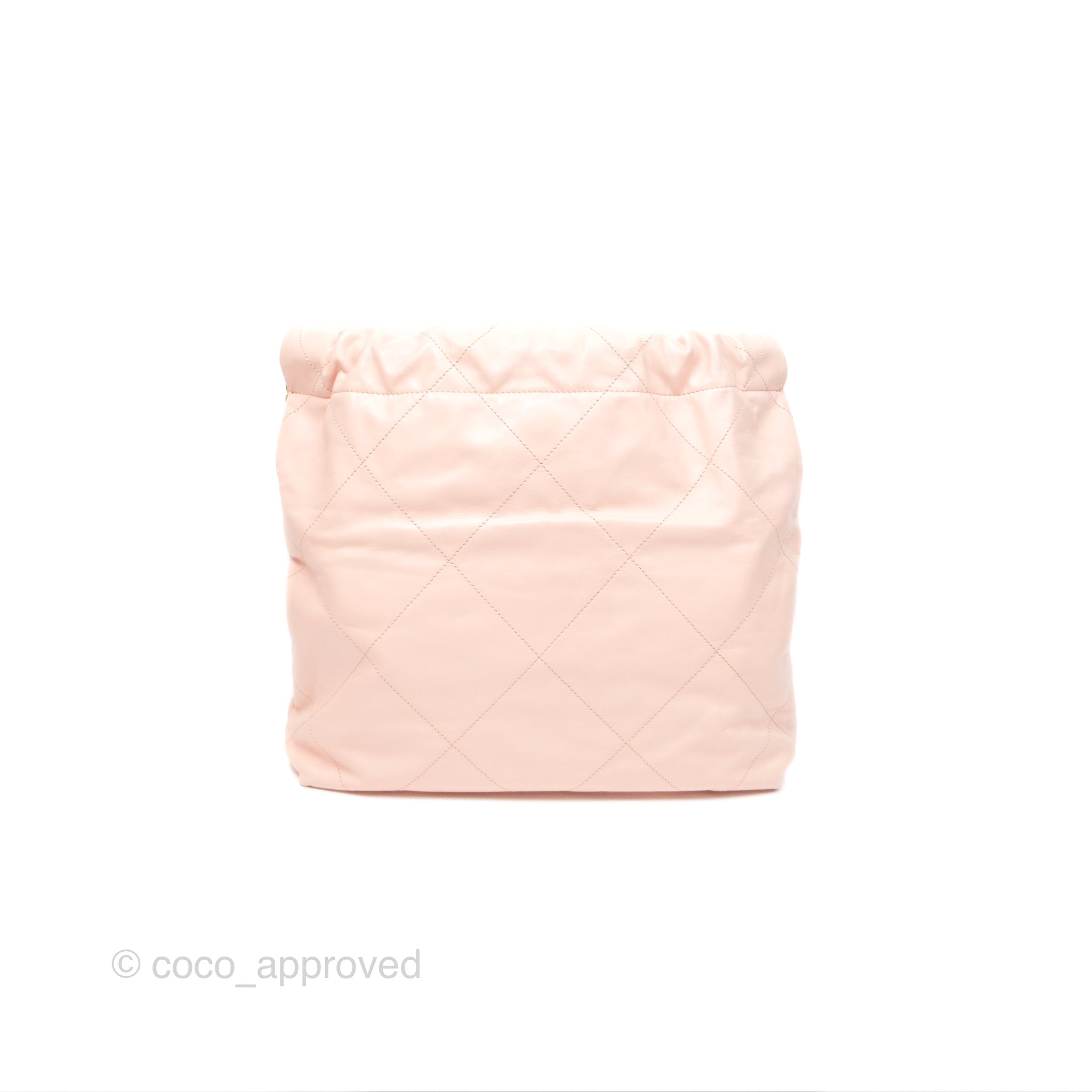 Chanel 22 Small Quilted Pink Shiny Calfskin Bag with Aged Gold Hardware - Luxury Crossbody Purse for Women, Perfect for Date Night & Special Occasions