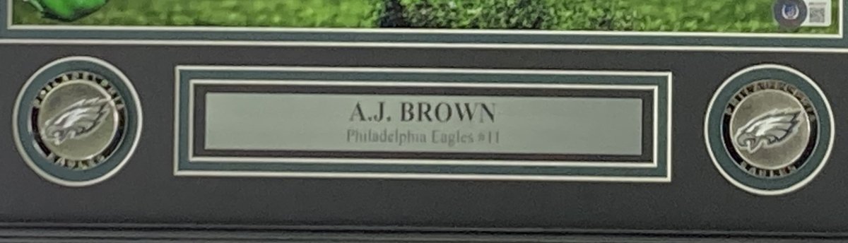 AJ Brown Autographed Framed 16x20 Philadelphia Eagles Spotlight Photo with Certificate of Authenticity - Perfect for Sports Memorabilia Collectors and Eagles Fans Display
