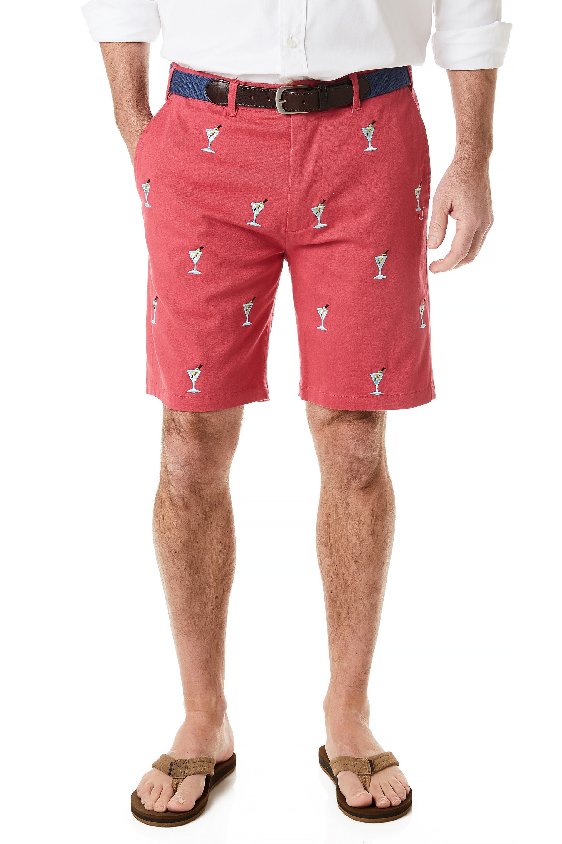 Cisco Short Stretch Twill Hurricane Red with Martini - Premium Men's Casual Shirt for Business & Outdoor Activities
