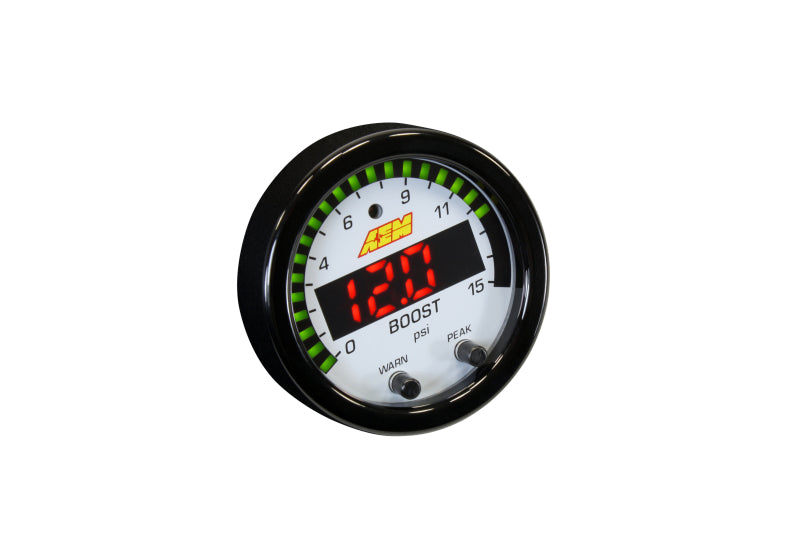 AEM X Series 0-15psi Pressure Gauge Kit - High Performance Fuel Pressure Monitoring for Cars, Trucks & Racing Vehicles