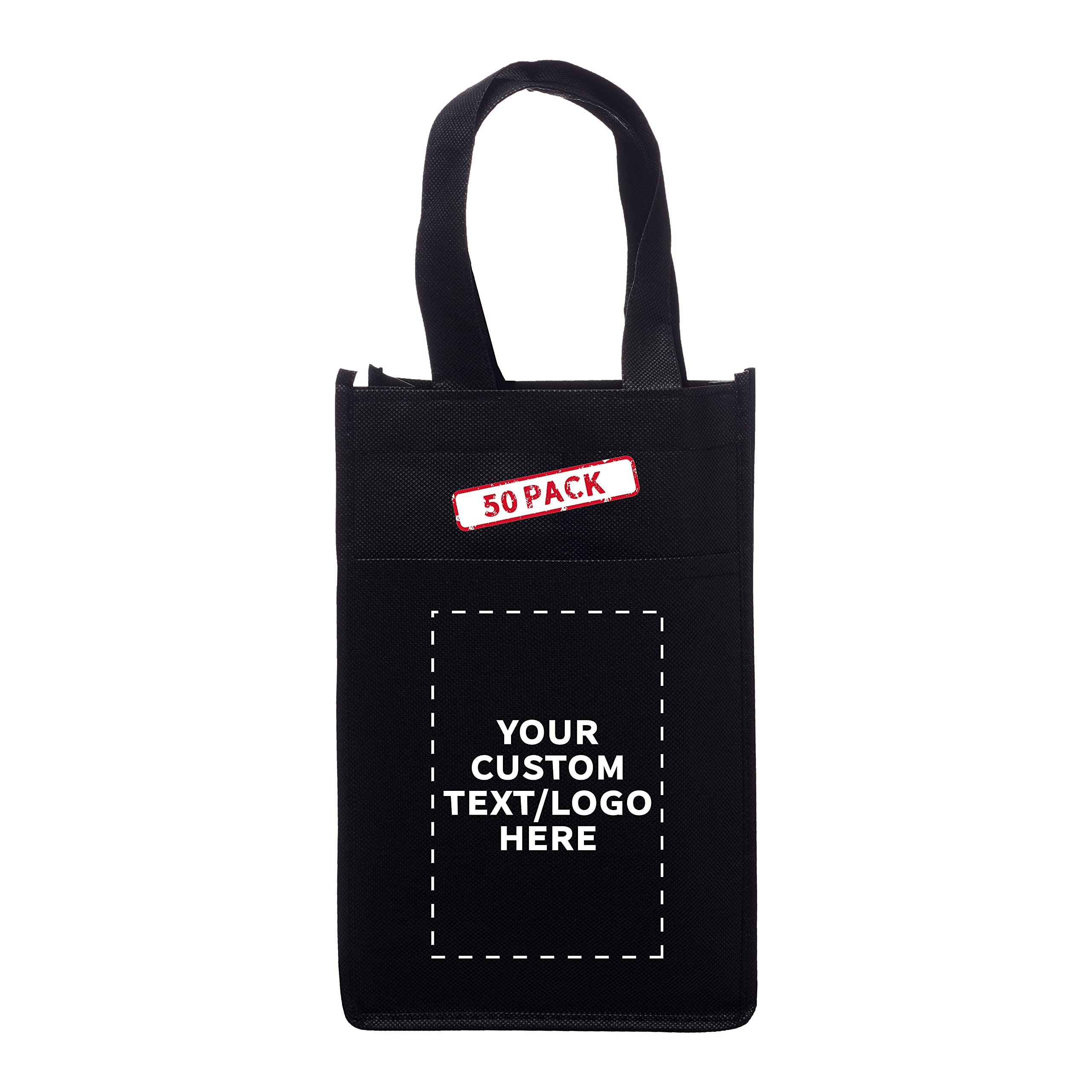 Eco-Friendly Non-Woven Reusable Wine Bottle Carrier Bag - Premium 2 Bottle Vineyard Tote for Gifts, Picnics & Wine Tasting Events | Durable & Stylish Wine Accessory