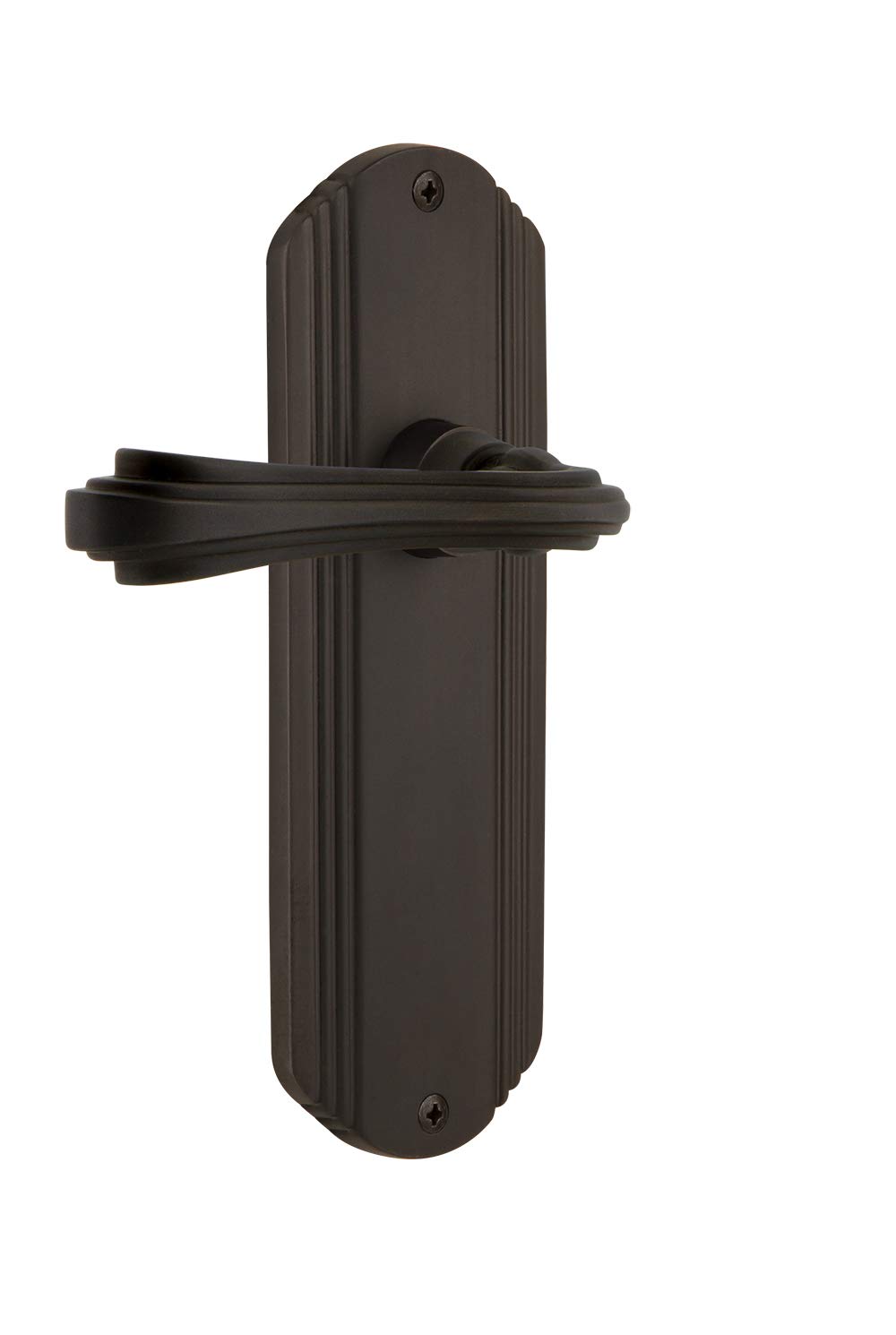 Vintage Deco Plate Single Dummy Fleur Lever - Oil-Rubbed Bronze Finish | Classic Door Handle for Home, Office & Restaurant Decor