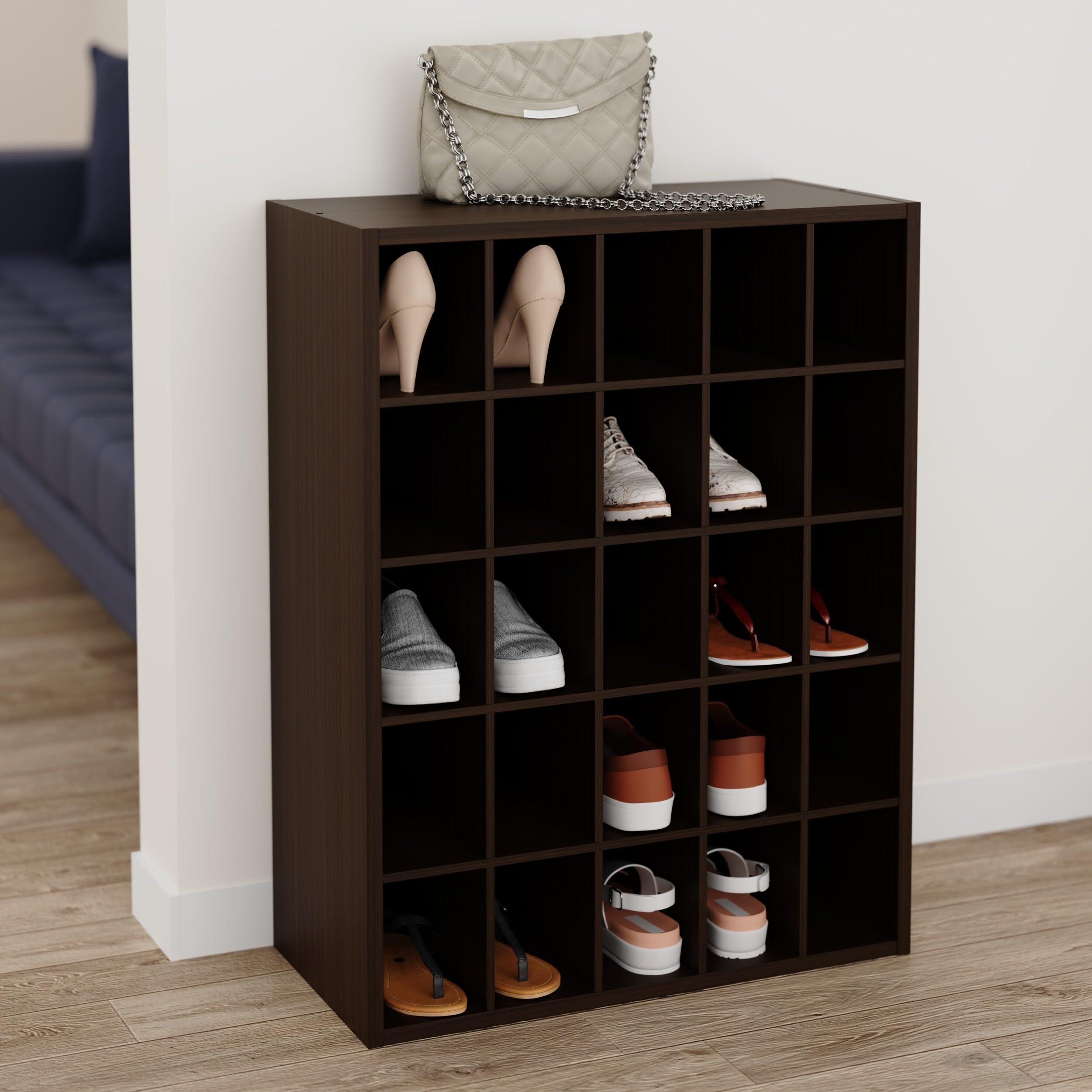 ClosetMaid 24-Inch Espresso Wood Cube Storage Organizer - Perfect for Bedroom, Closet, and Office Organization