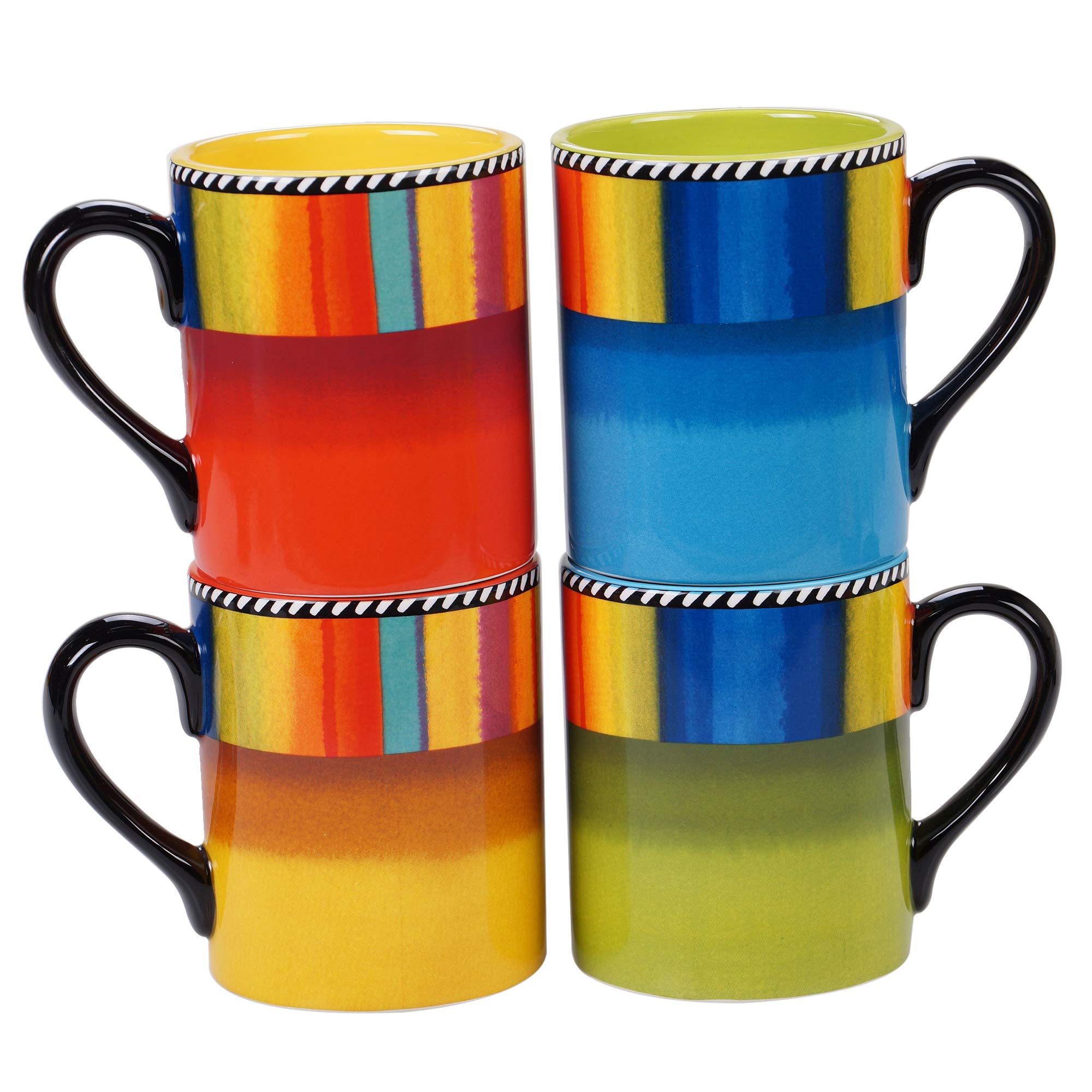 Certified International Sierra 16-Piece Dinnerware Set - Service for 4 - Vibrant Multicolor Plates, Bowls & Mugs - Perfect for Family Dinners, Entertaining Guests & Everyday Use