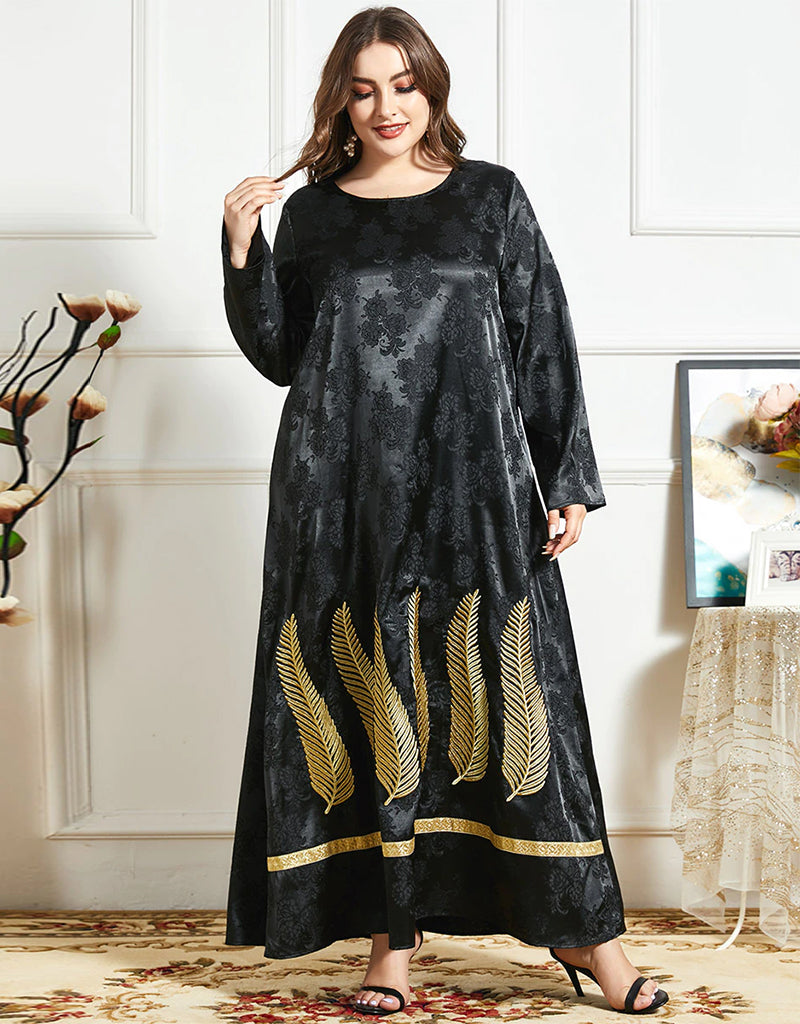 Elegant Black Plus Size Dubai Abaya for Women - Modest Islamic Dress for Prayer, Travel & Special Occasions