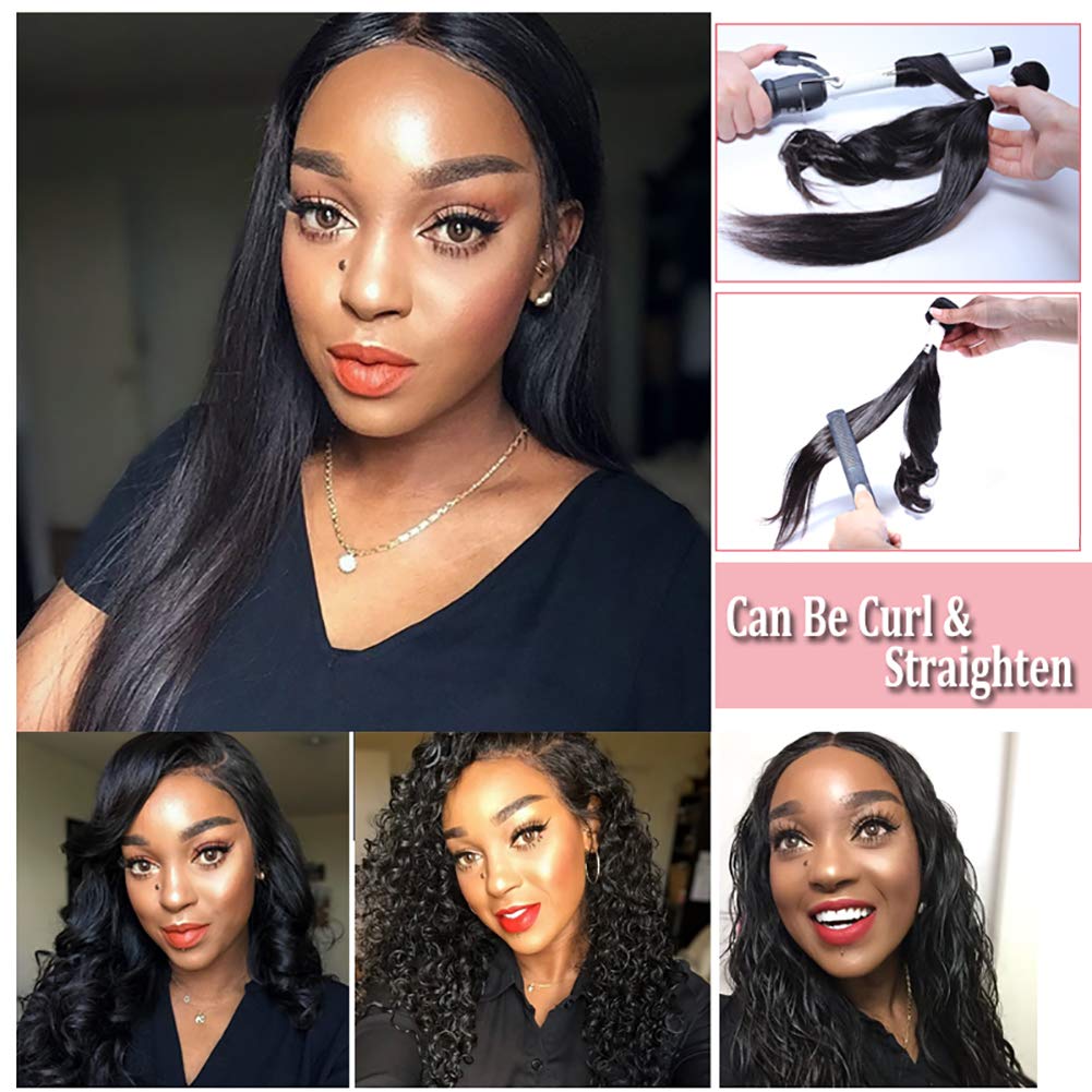 Brazilian Deep Wave Human Hair Bundles 10A Grade - Unprocessed Loose Deep Curly Weave Weft (16, 18, 20 Inch) Natural Color for Stunning Hair Extensions & Protective Styles - Perfect for Daily Wear, Parties & Special Occasions