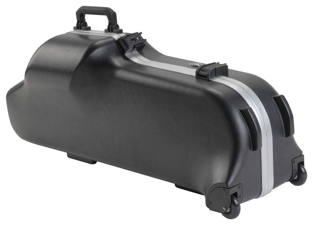 SKB-455W Contoured Pro Baritone Saxophone Case with Wheels - Durable & Lightweight (Renewed) | Perfect for Musicians, Travel & Storage | SKB Cases 1SKB455W