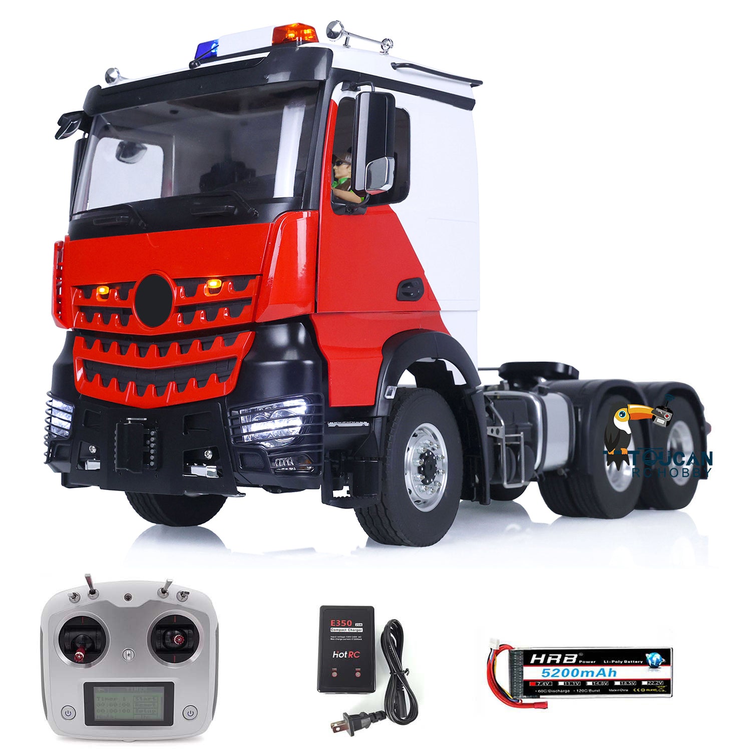 Customized LESU 1/14 Scale 6x6 RC Tractor Truck with Metal Chassis - 1851 3363 Electric Model Truck Kit Including Battery, Radio System & Charger - Perfect for Off-Road Racing, Construction Play & RC Hobby Enthusiasts