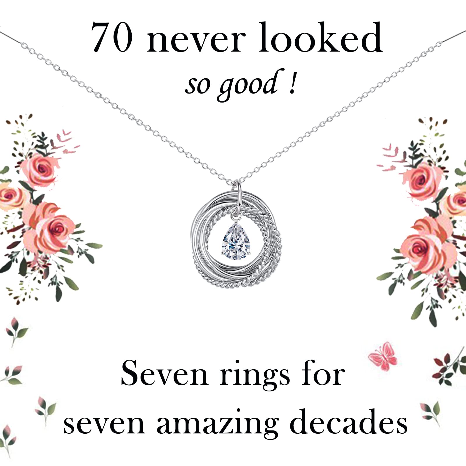 VOSAP Sterling Silver Chain Necklace - Elegant 30th 40th 50th 60th 70th Birthday Gift for Women, Best Friend, Daughter, Mom, Sister | Perfect for Anniversaries, Graduation, Mother's Day & Special Occasions