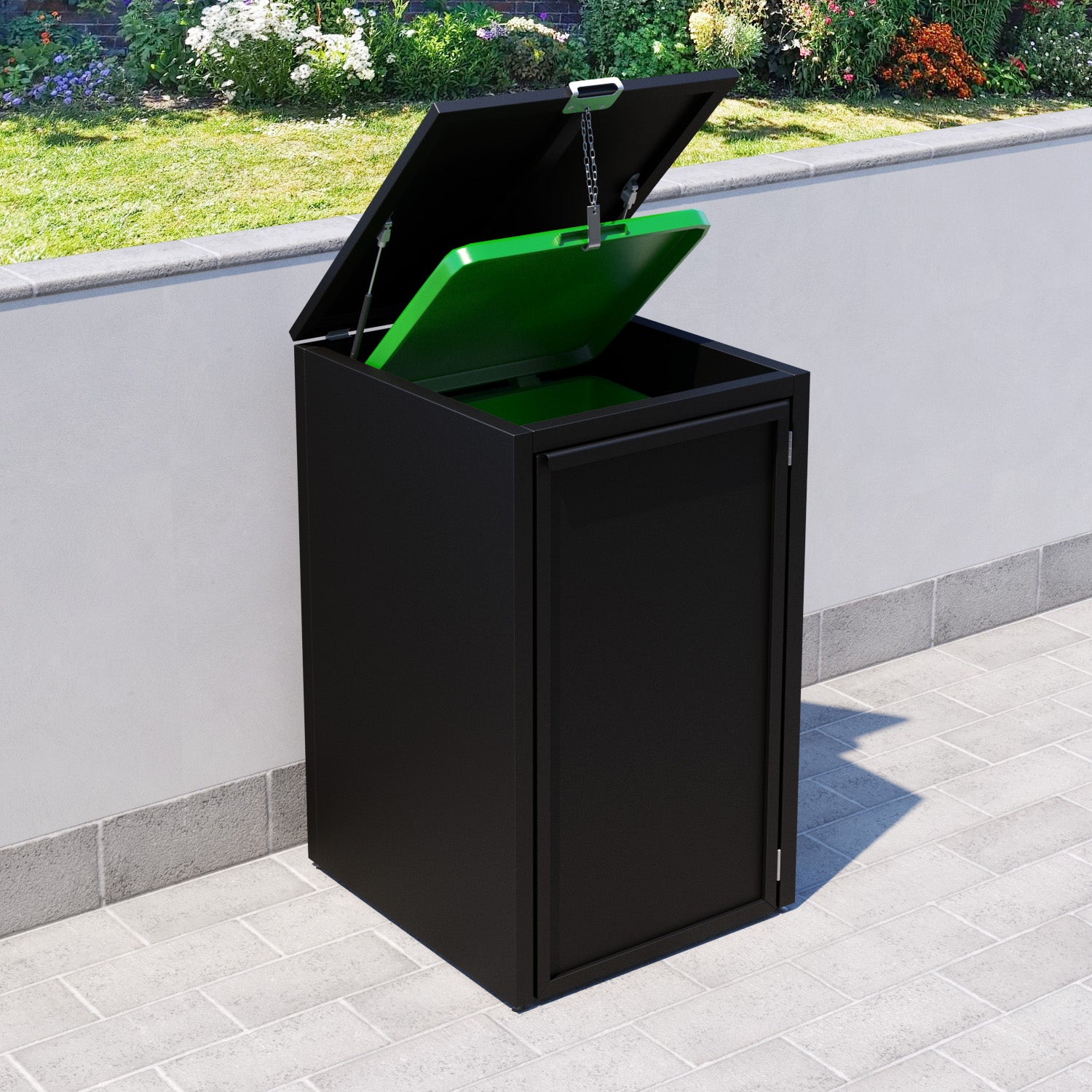 Black 1 Bin Storage Cabinet with Aluminum Door - Perfect for Kitchen, Bathroom, Garage & Office Organization