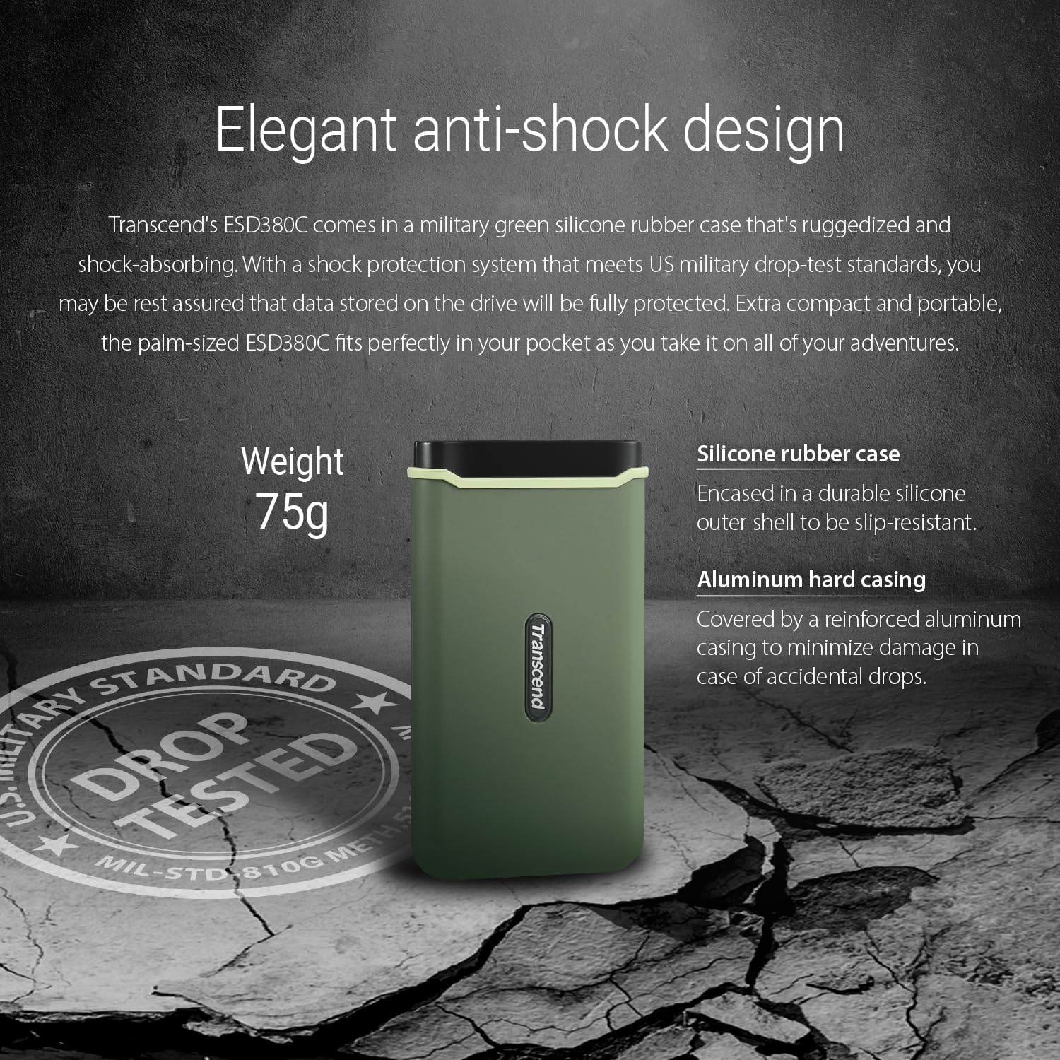 Transcend 4TB ESD380C Portable SSD - Rugged External Solid State Drive with USB 3.2 Gen 2x2 Type-C, 2000MB/s Speed - Perfect for Gaming, Photography & Data Backup (TS4TESD380C)