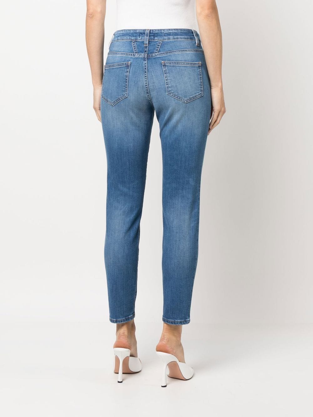 Women's High Waist Closed Jeans - Light Denim Skinny Fit for Casual Wear & Everyday Outfits