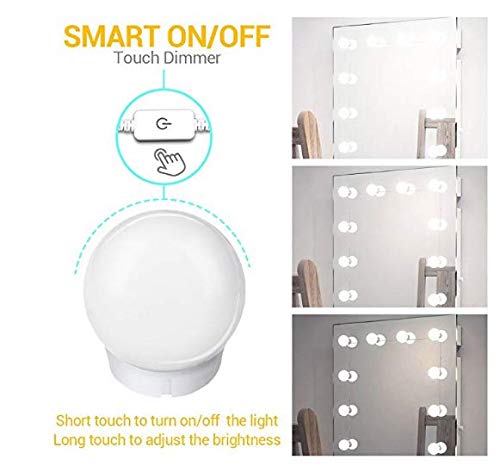Hollywood LED Vanity Mirror Lights Kit - Dimmable Makeup Mirror Lights for Dressing Room (10 Bulbs, USB)
