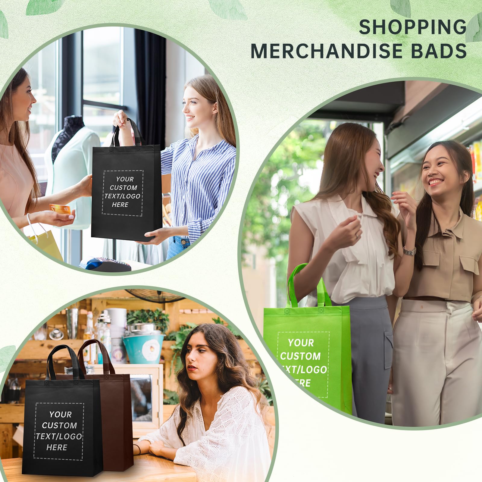 Customizable Tote Bags Bulk 100 Pack - Eco-Friendly Reusable Shopping Bags for Business Promotions, Retail Stores, Events & Parties - Perfect for Advertising, Giveaways & Everyday Use