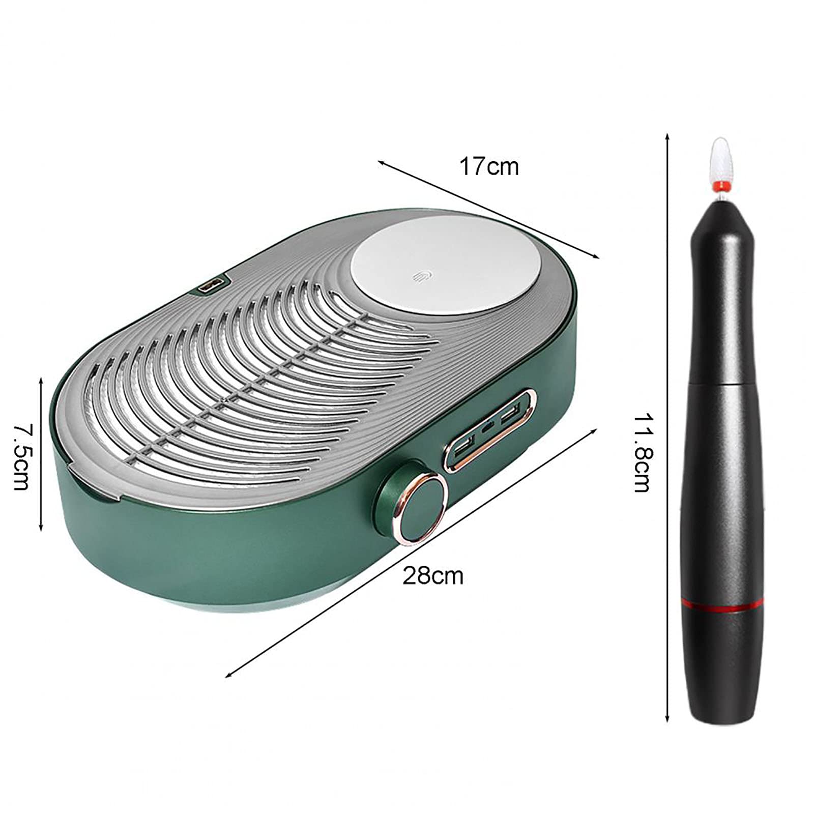 Professional Nail Dust Collector with LED Light - Salon Vacuum Cleaner for Acrylic Nails, Manicure & Pedicure Dust Removal | Perfect for Nail Salons, Home Grooming & Professional Nail Technicians