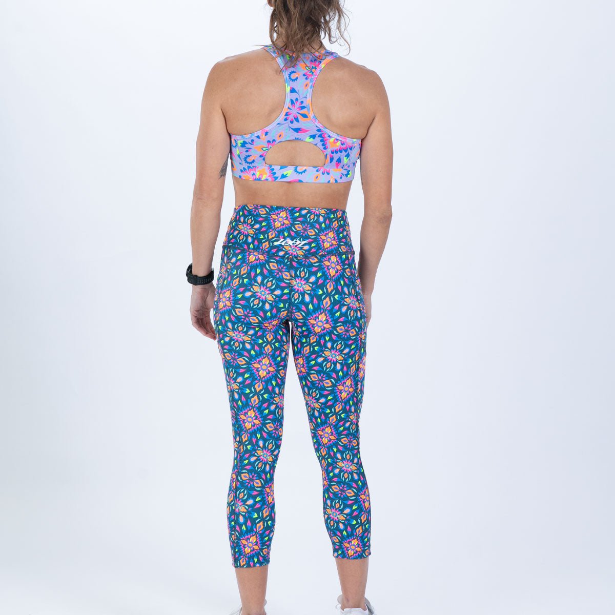 Women's High-Rise Capri Leggings - Kaleidoscope Print - Running & Yoga Workout Pants for Women - Comfortable Athletic Tights for Gym, Fitness & Casual Wear