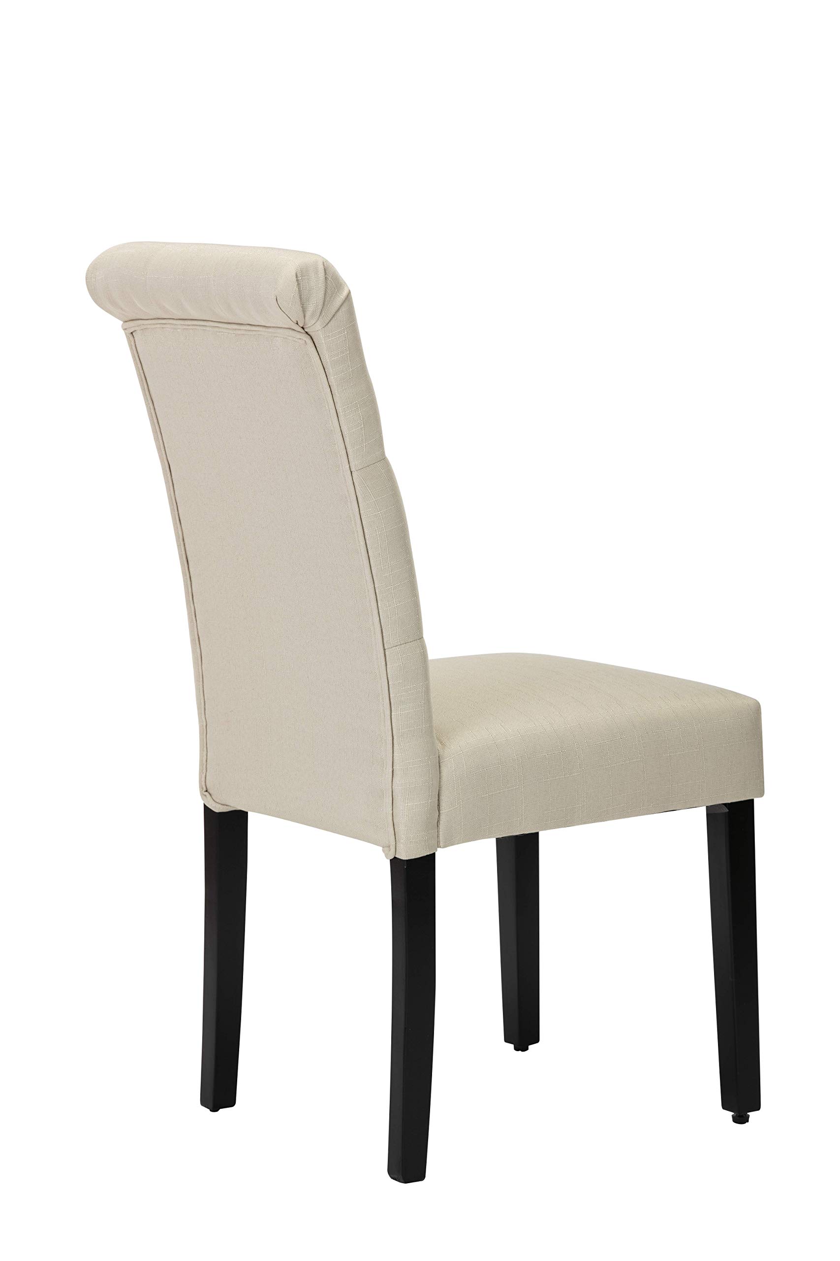 NOBPEINT Modern Fabric Dining Chairs with Sturdy Wood Legs - Set of 2 Beige Kitchen Chairs for Dining Room, Breakfast Nook & Small Space Decor