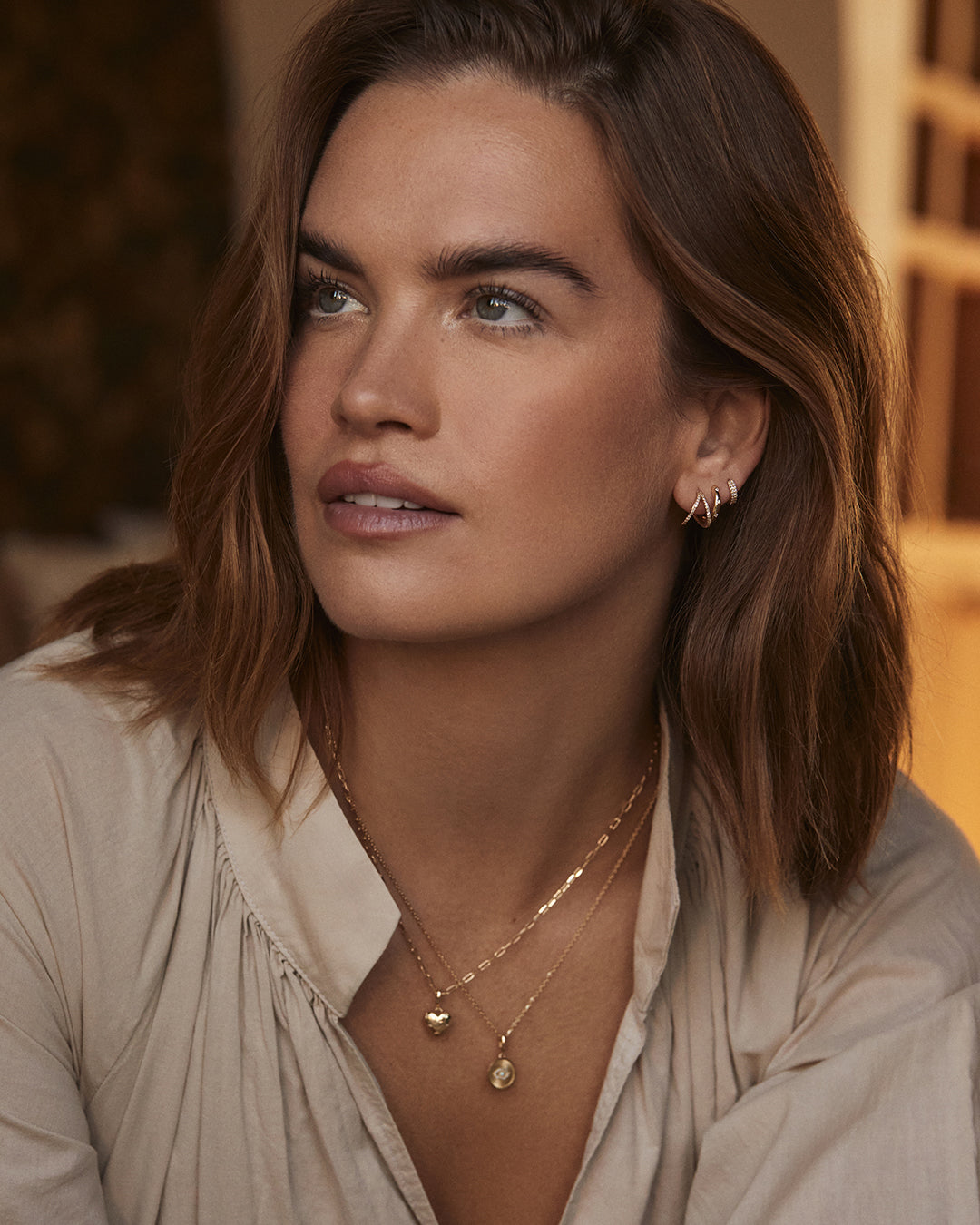 Diamond Pavé Split Huggie Hoop Earrings - Elegant Gold Plated Huggies for Women, Perfect for Parties, Weddings & Everyday Wear