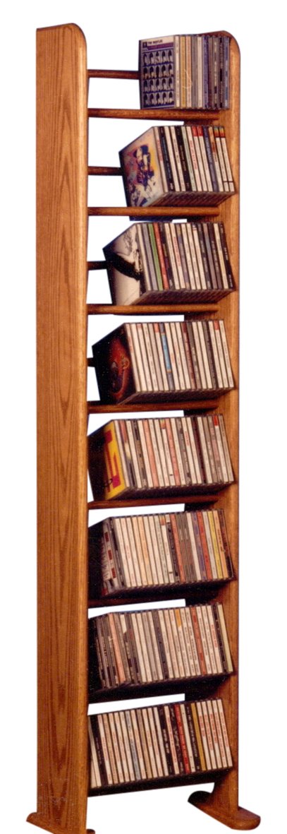 Wood Shed HILL 04 Series Dowel Style CD Storage Rack - 804 CD Organizer - 54