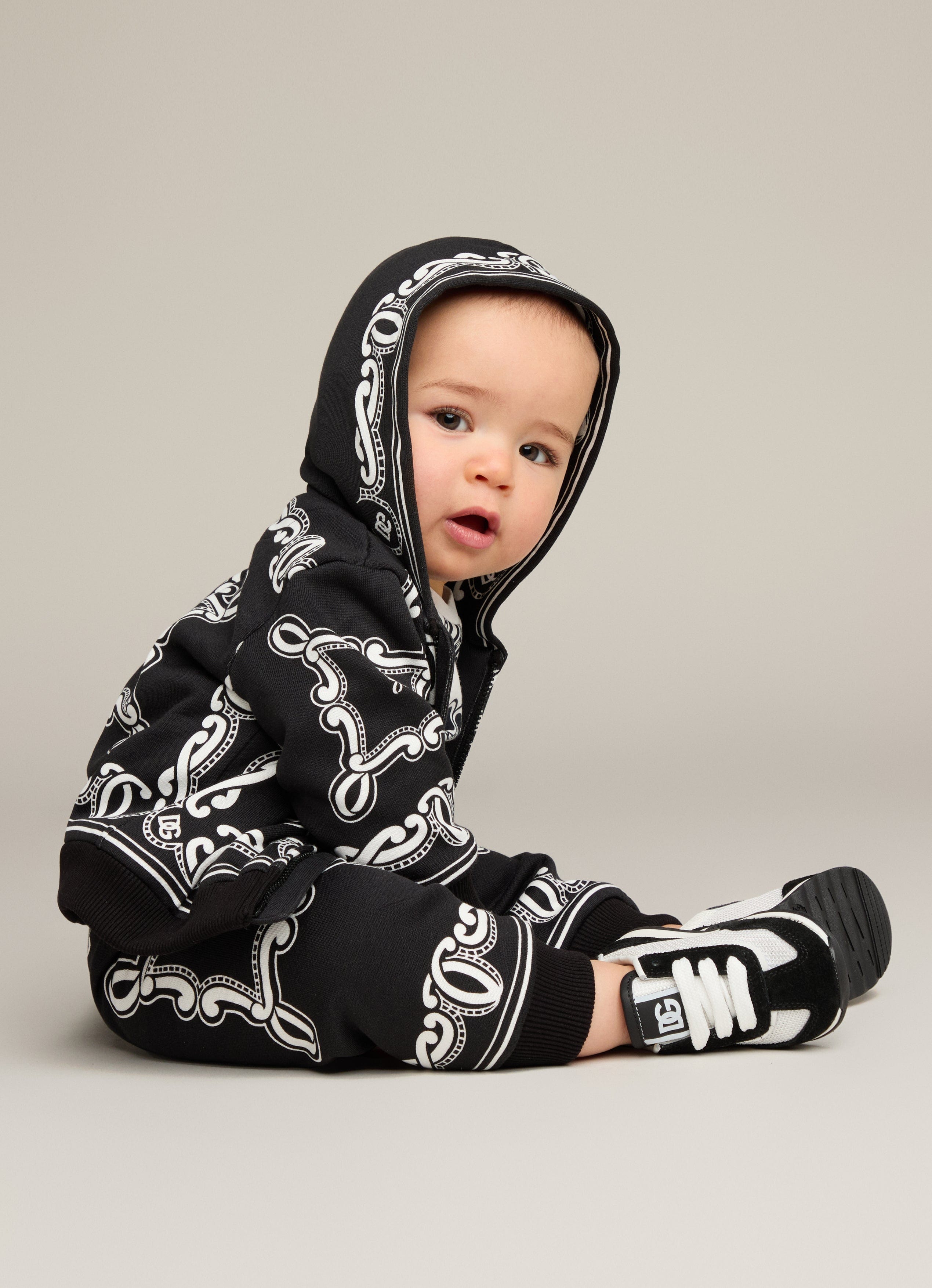 Baby Boys Bandana Print Joggers - Black Cotton Comfortable Pants for Toddlers | Perfect for Playtime, Daycare & Casual Outings