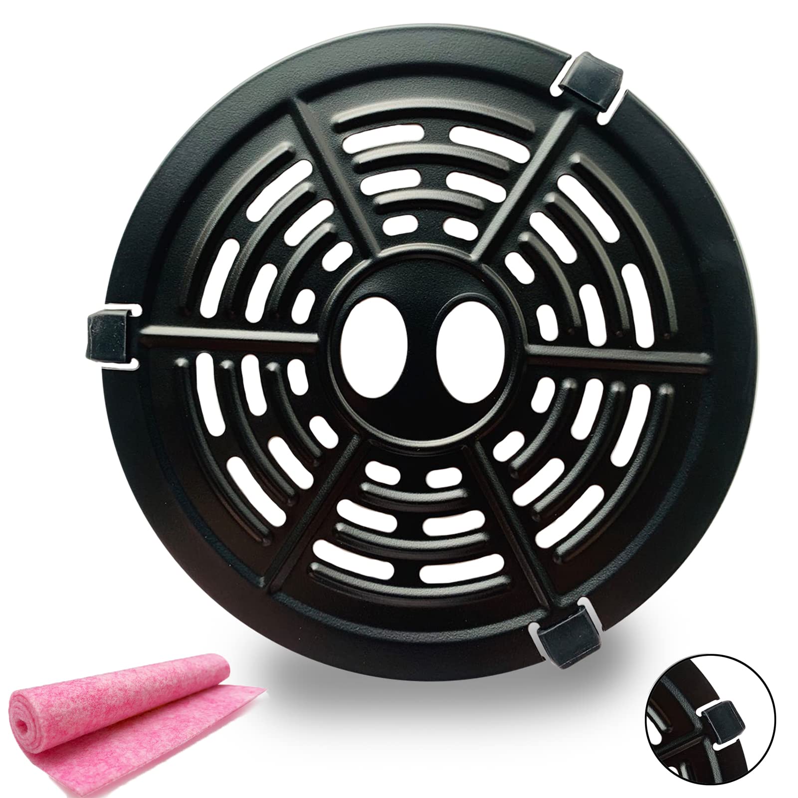 Upgraded Nonstick Round Air Fryer Grill Pan for 2QT Chefman, Gowise, Dash & Small Ultra Turbofry Air Fryers - Crisper Plate Tray with Rubber Bumpers, Dishwasher Safe - Perfect for Grilling Chicken, Vegetables & Making Crispy Snacks