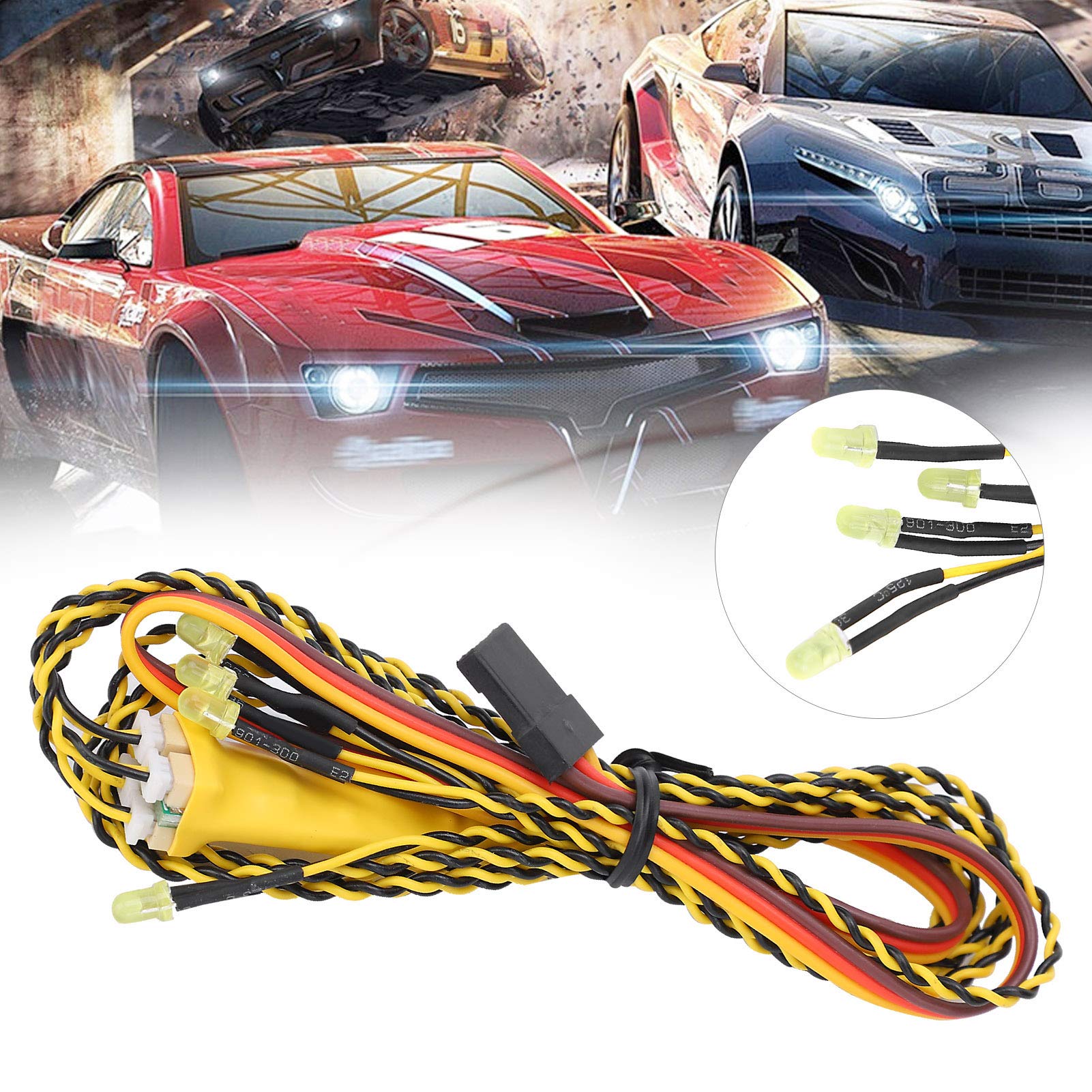 Universal RC Car Turn Signal Lights Kit - LED Linkage Light Set for RC Crawler & Drift Cars - Compatible with Radiolink, Flysky, Futaba - Perfect for Night Racing & Off-Road Adventures