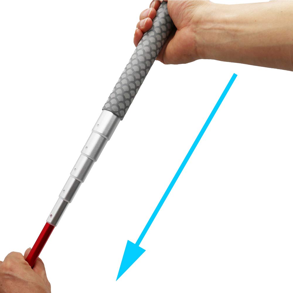 Expandable Aluminum Blind Cane with Rolling Tip 28-150cm (11-59 Inch) - Adjustable Walking Stick for Visually Impaired - Includes 2 Tips & Grey Handle - Ideal for Indoor & Outdoor Mobility Assistance