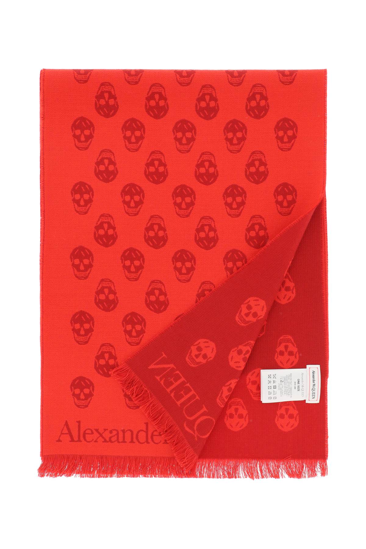 Alexander McQueen Reversible Skull Wool Scarf - Warm Winter Fashion Accessory for Men & Women - Perfect for Cold Weather, Outdoors & Gift Giving