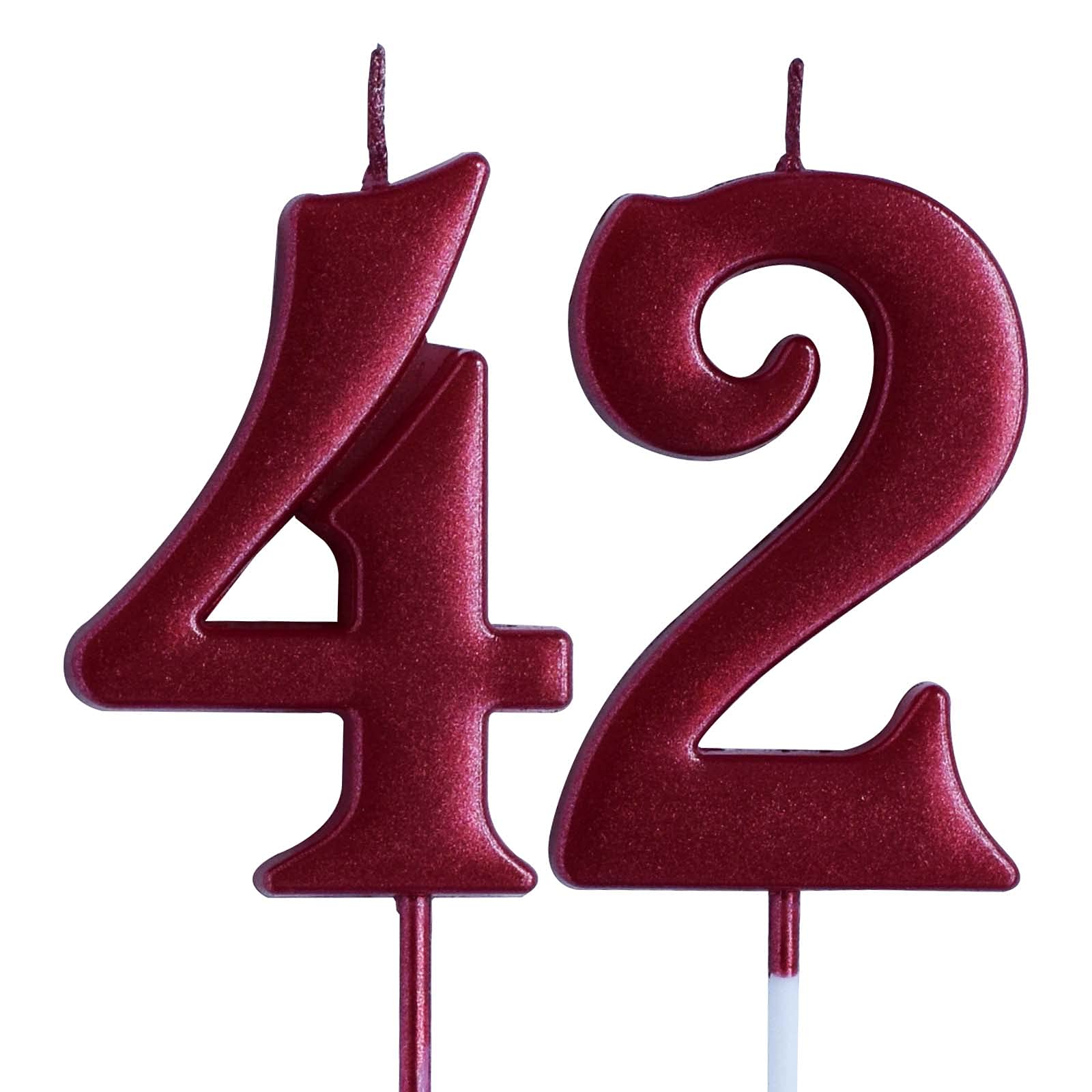 42nd Birthday Candle - Red Number 42 Cake Topper for Women & Men | Party Decorations & Supplies | Perfect for Birthday Cakes, Celebrations & Milestone Parties