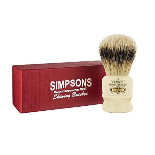 Simpsons Chubby CH3 Super Badger Shaving Brush - Premium Men's Wet Shaving Tool for Luxury Grooming & Beard Care